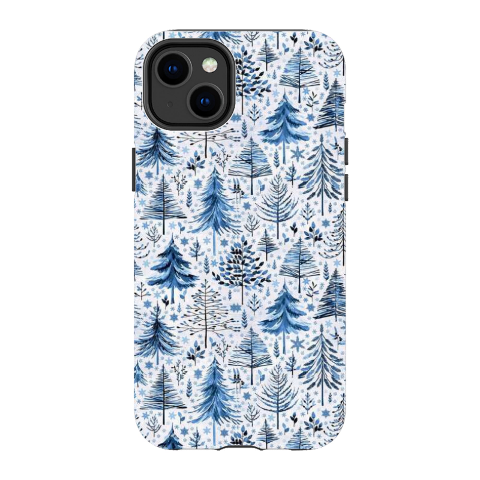 iPhone Tough Case - Blue Xmas Trees By Elisabeth Haager