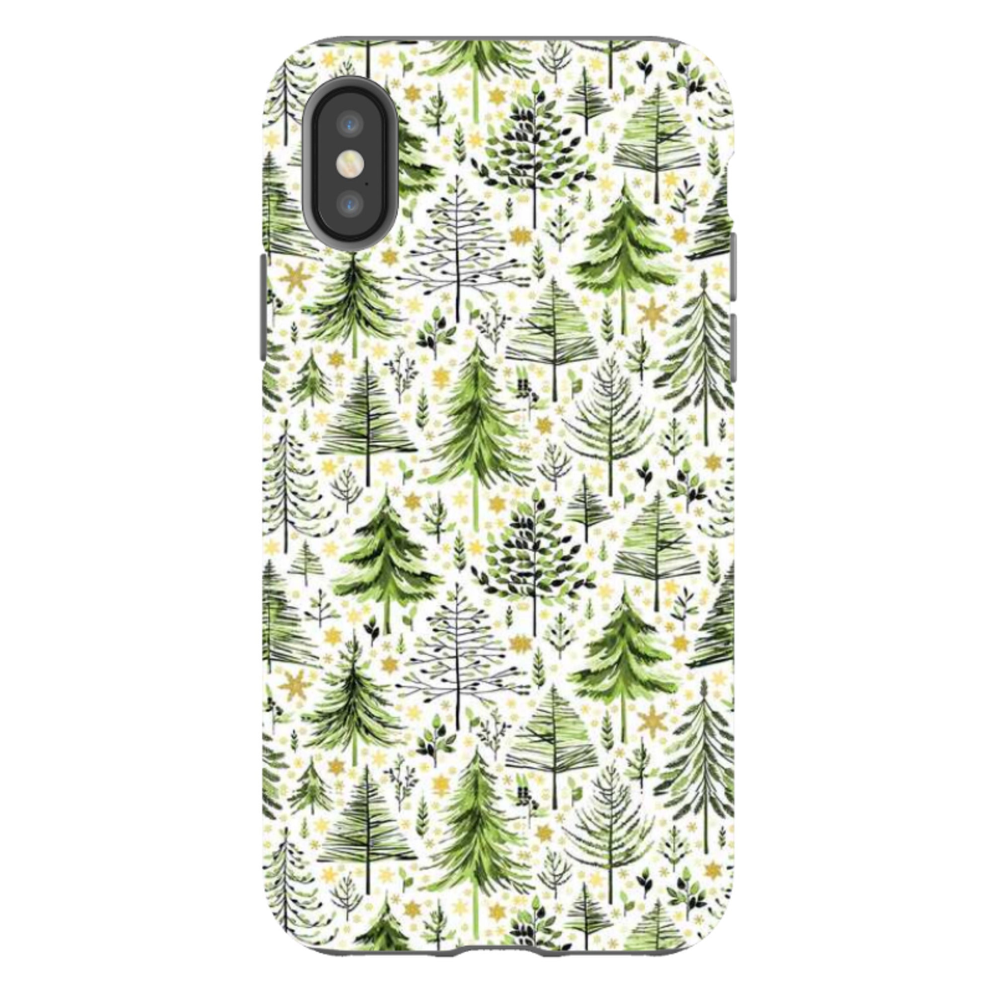 iPhone Tough Case - Green Xmas Trees By Elisabeth Haager