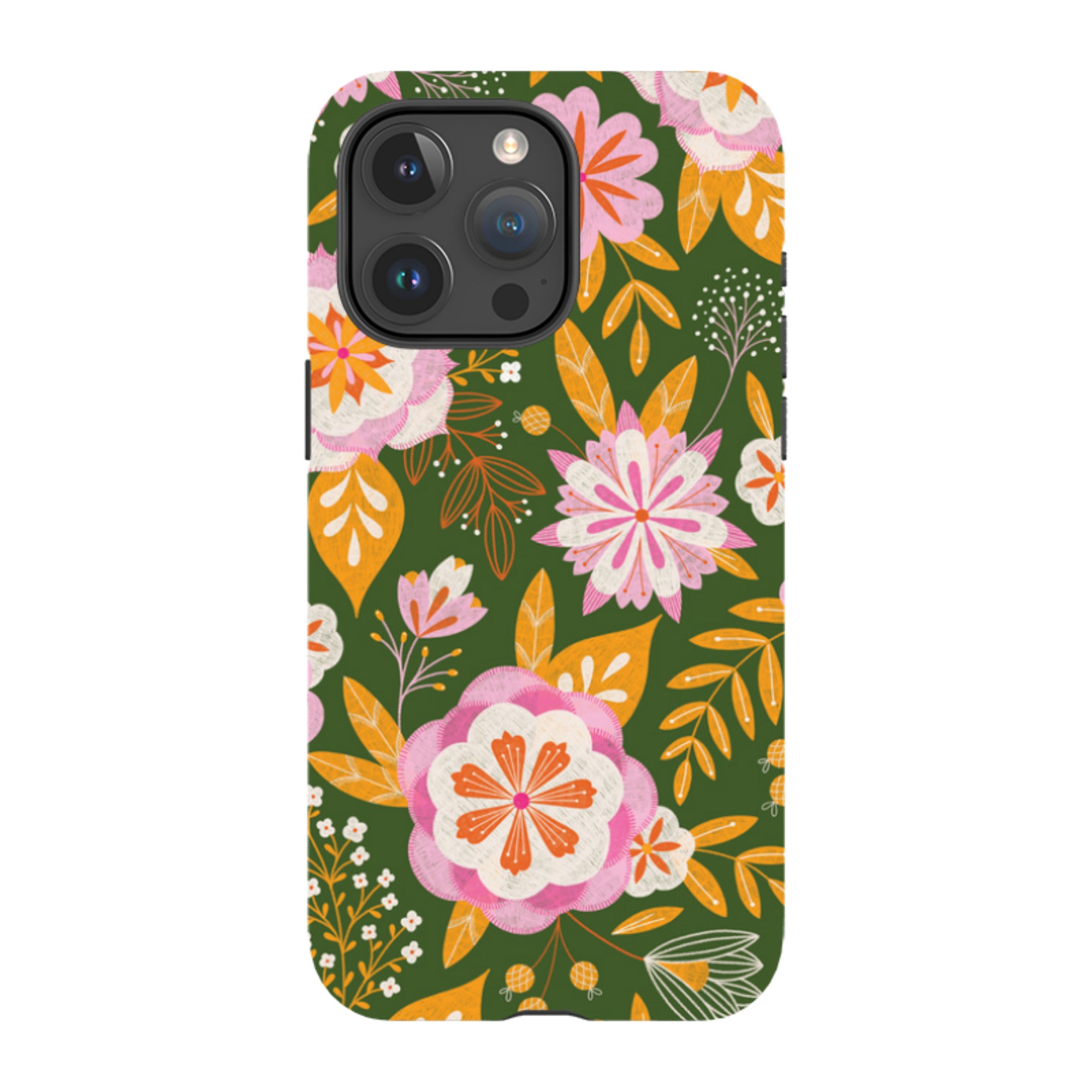iPhone MagSafe Tough Case -  Big Bold Blooms Green By Jenny Zemanek