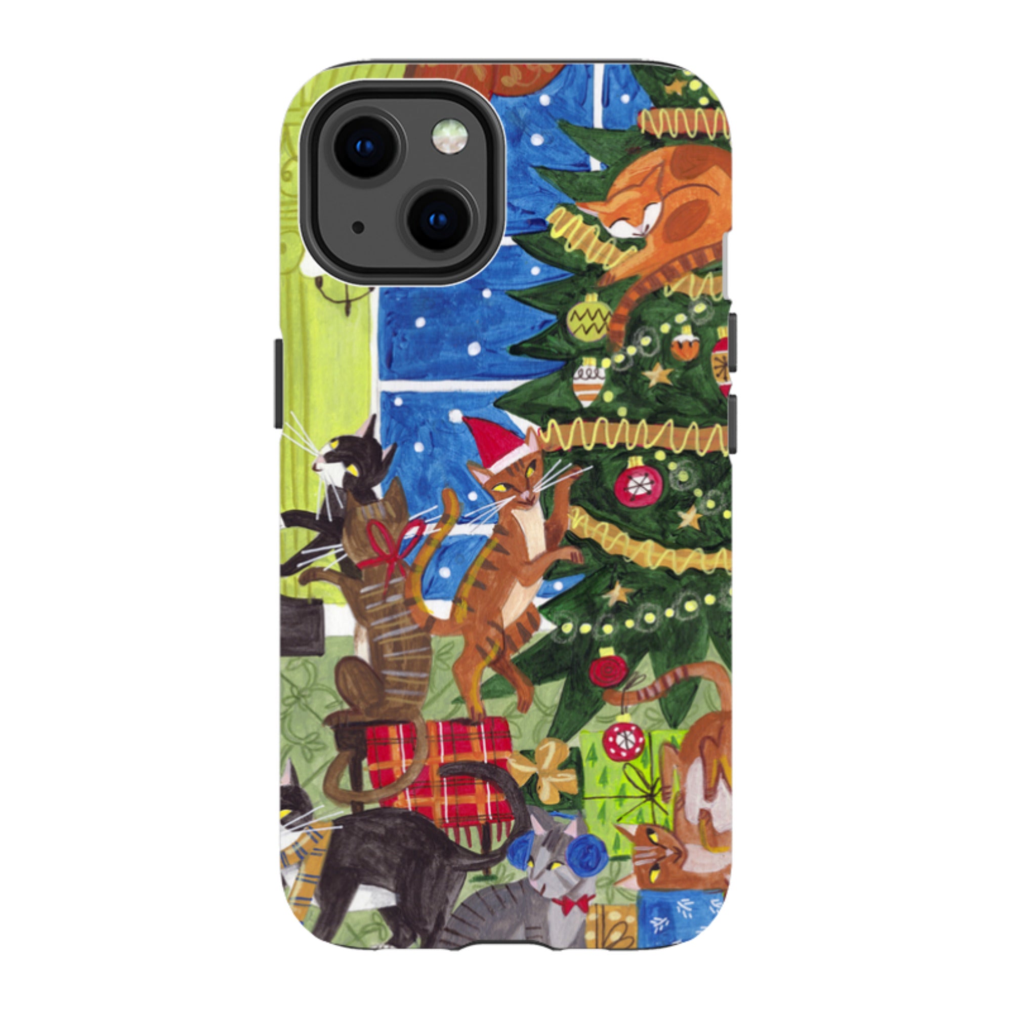 iPhone MagSafe Tough Case - Christmas Cats By Caroline Bonne Muller