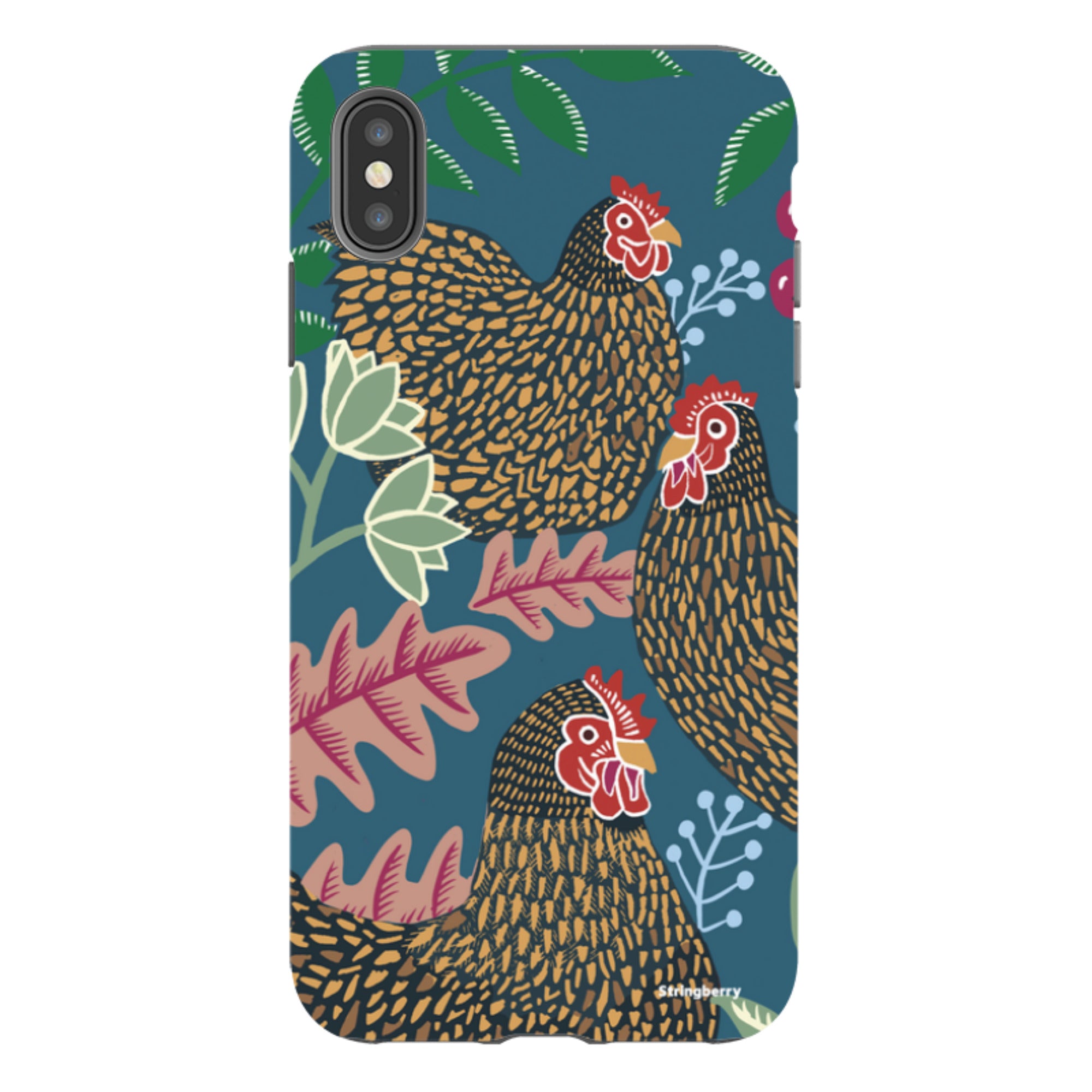 iPhone Tough Case - Three French Hens By Kate Heiss