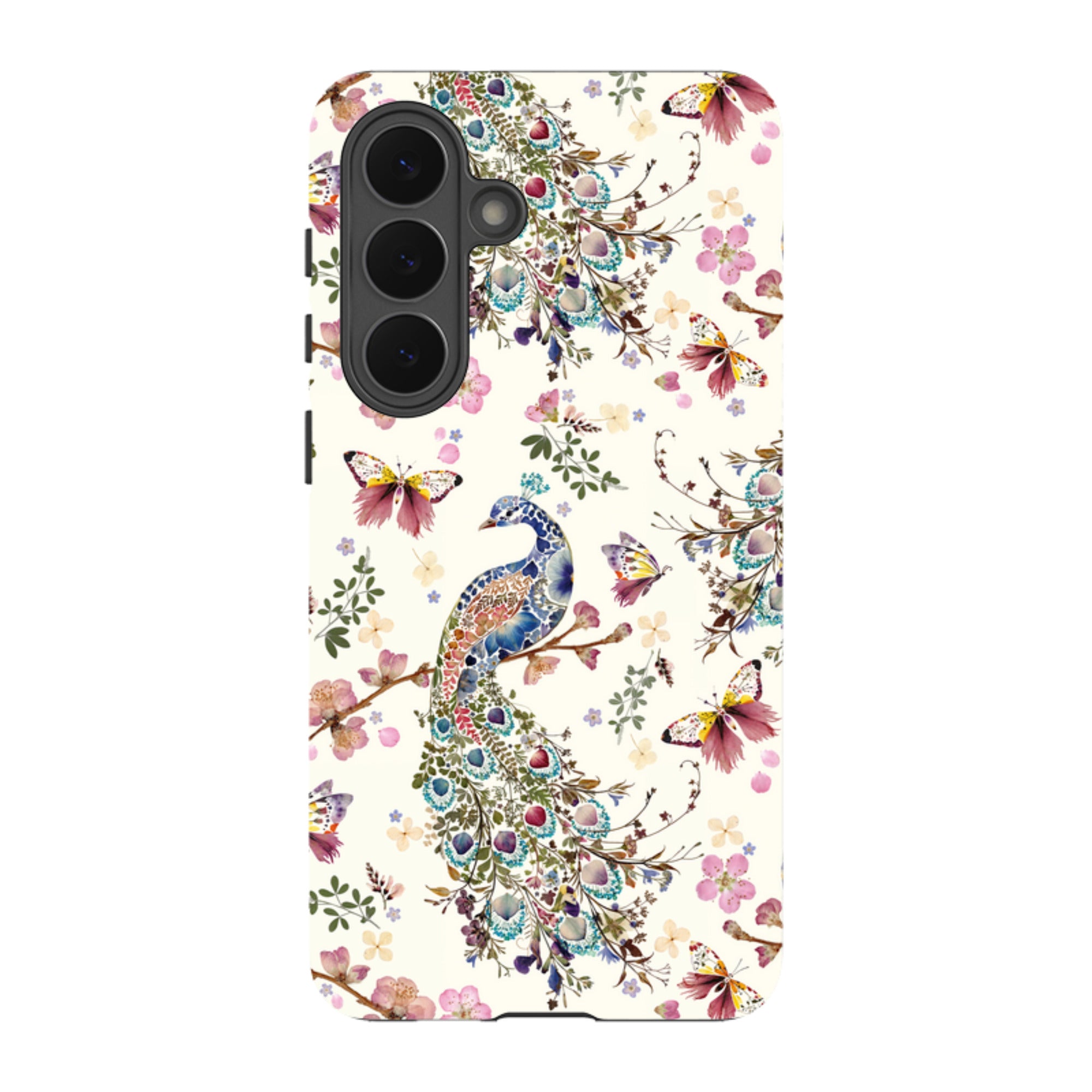 Samsung Tough Case - Peacock and Cherry Blossoms By Helen Ahpornsiri