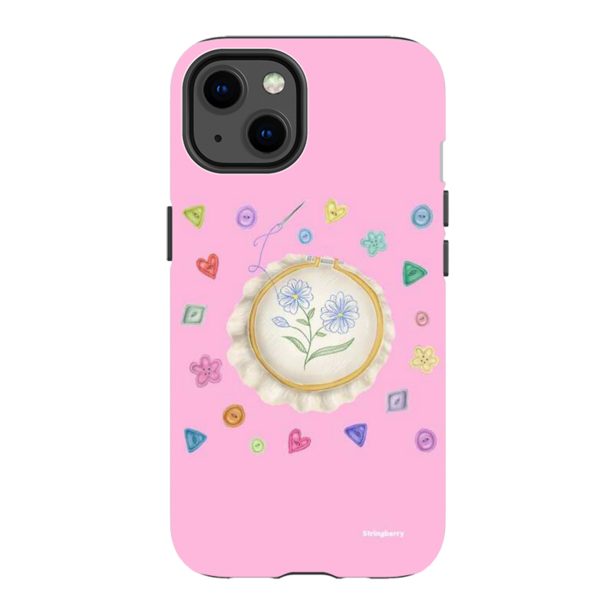 iPhone Tough Case - Flower Buttons Needlework By Catherine Rowe