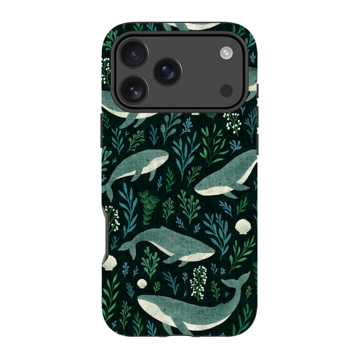 iPhone Tough Case - Whale garden black By Katherine Quinn
