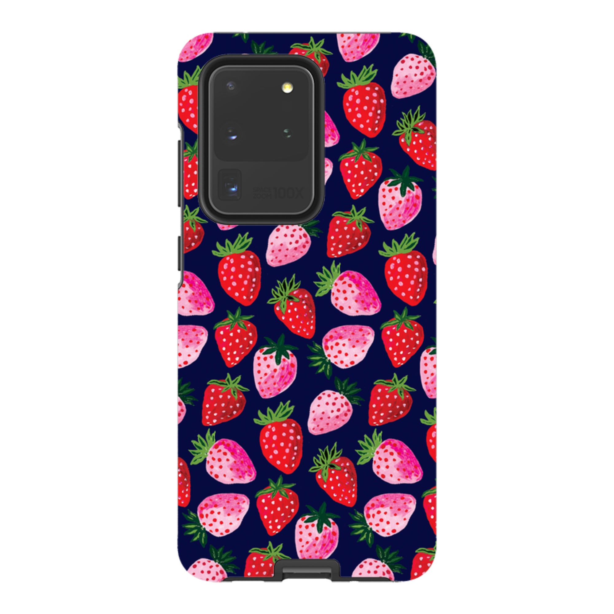 Samsung Tough  Case - Strawberry Scatter Navy By Emma Frances Grant