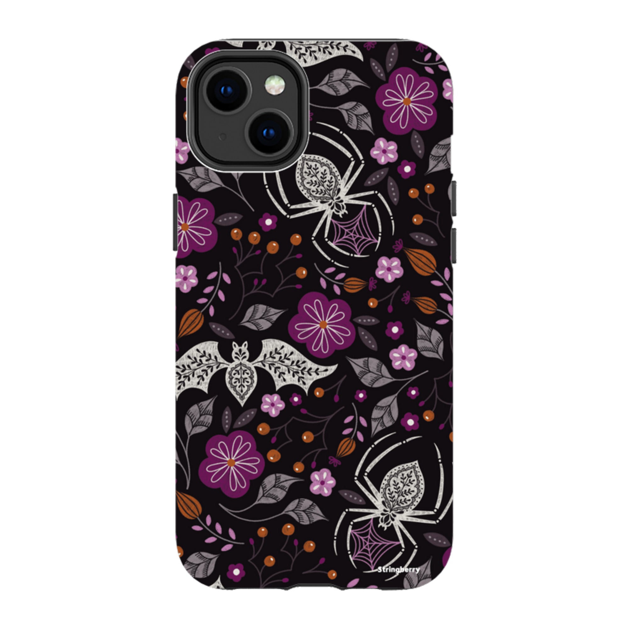 iPhone MagSafe Tough Case -  Spider Bat Pattern Black By Jenny Zemanek