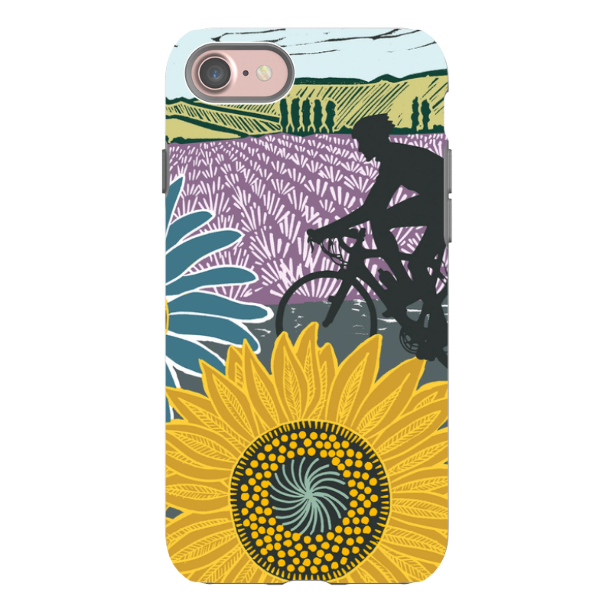 iPhone Tough Case - Bike And Sunflowers By Kate Heiss