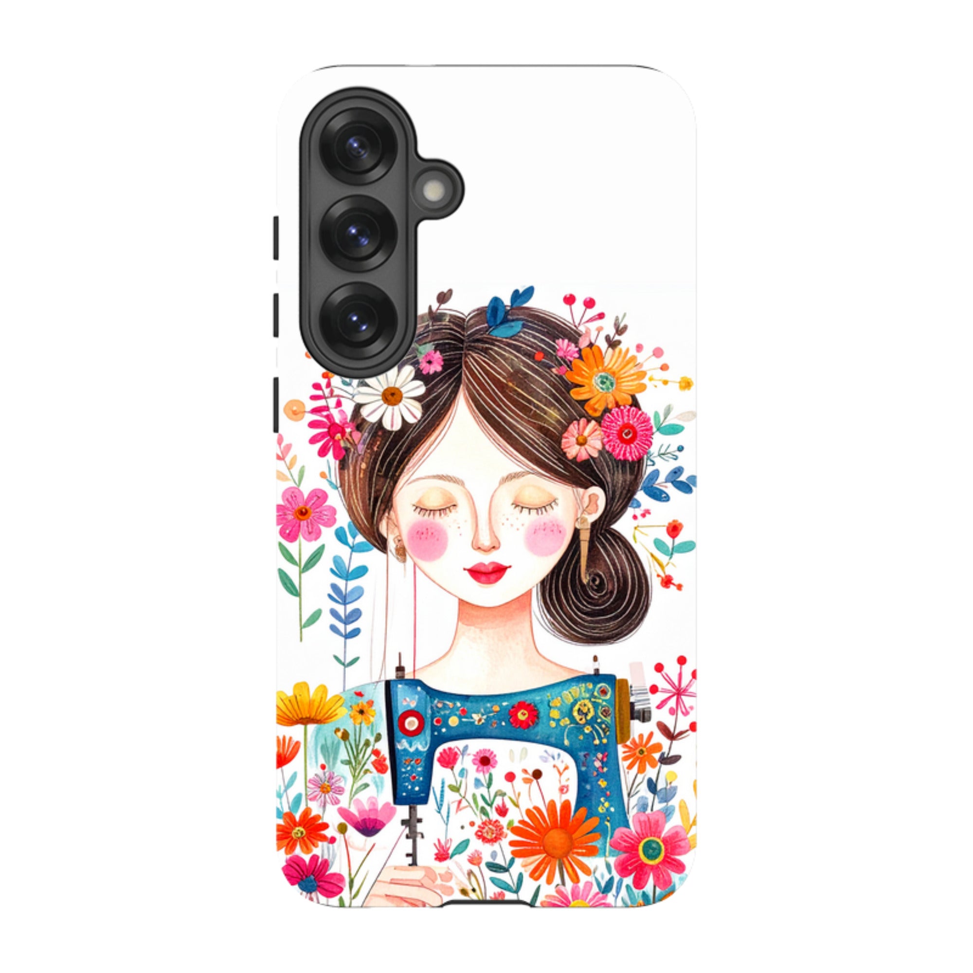 Samsung Tough  Case - Floral Sewing Lady