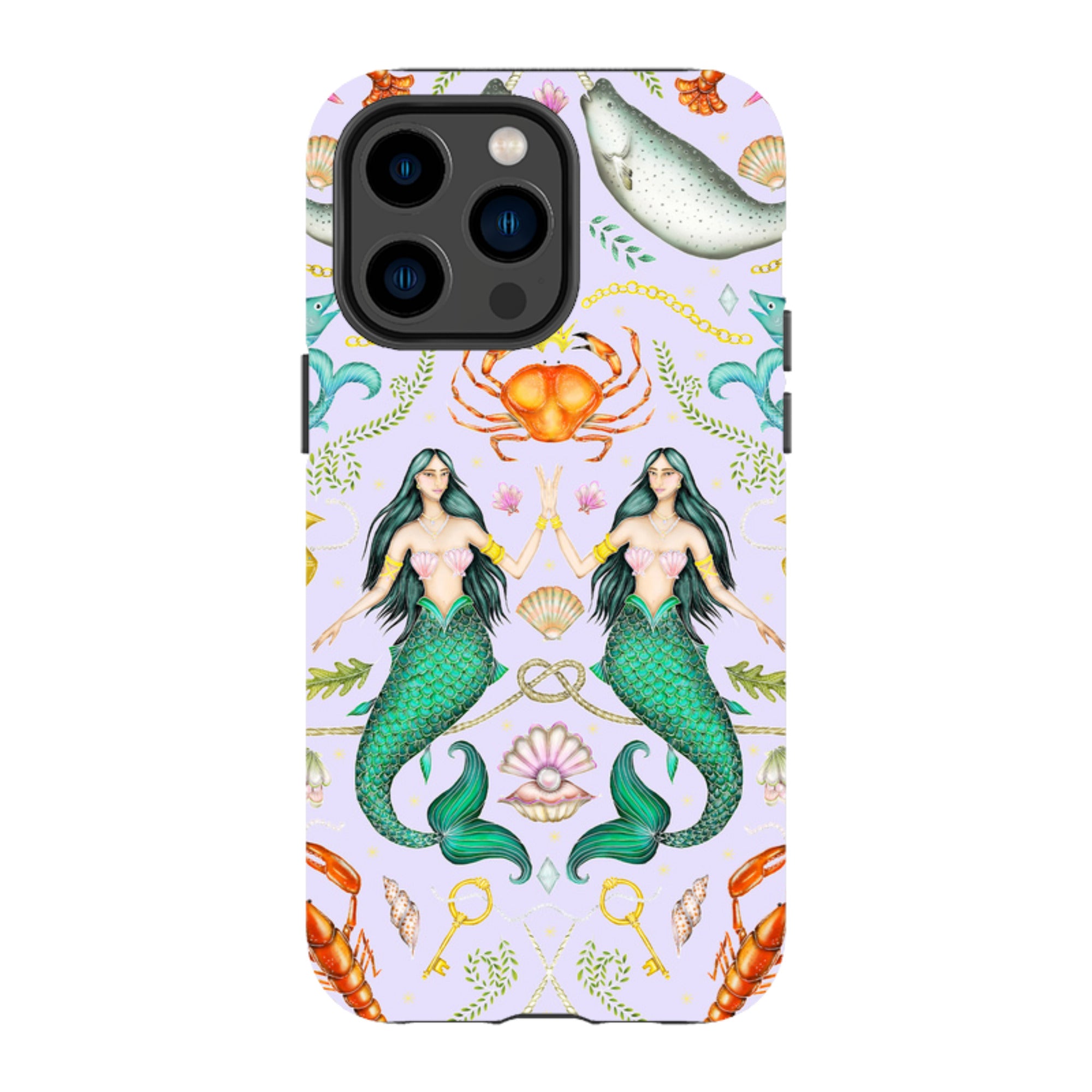 iPhone MagSafe Tough Case - Tritons Treasure Lilac By Catherine Rowe