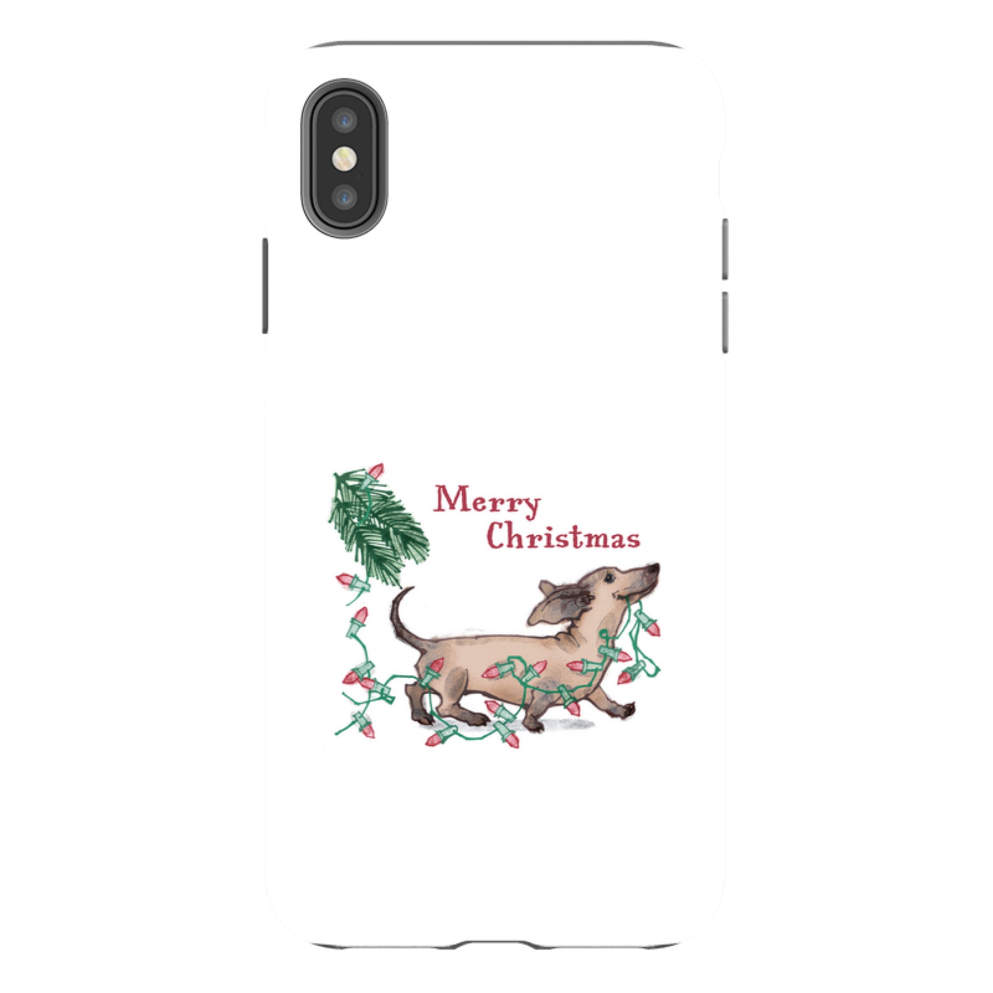 iPhone Tough Case - Christmas Dachshund By Liane Payne