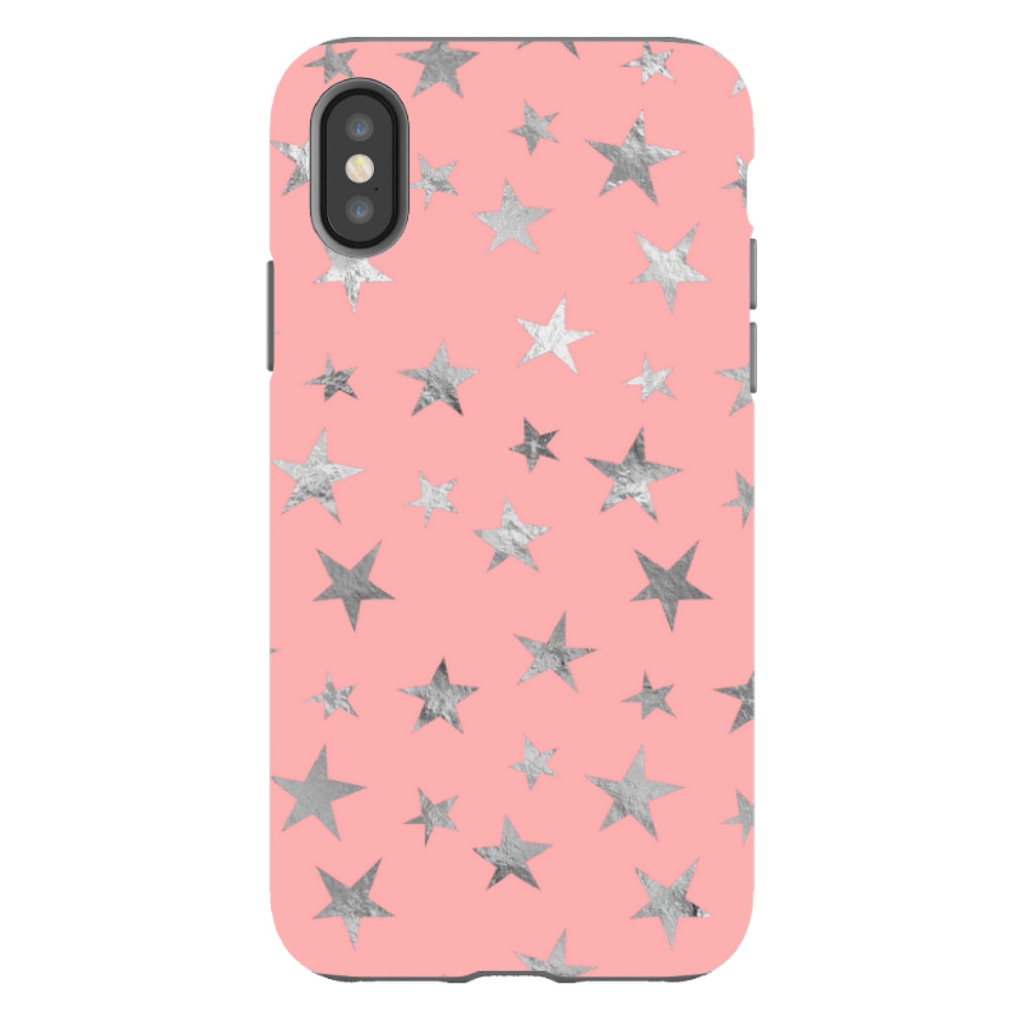 iPhone Tough Case - Pink and Silver Stars