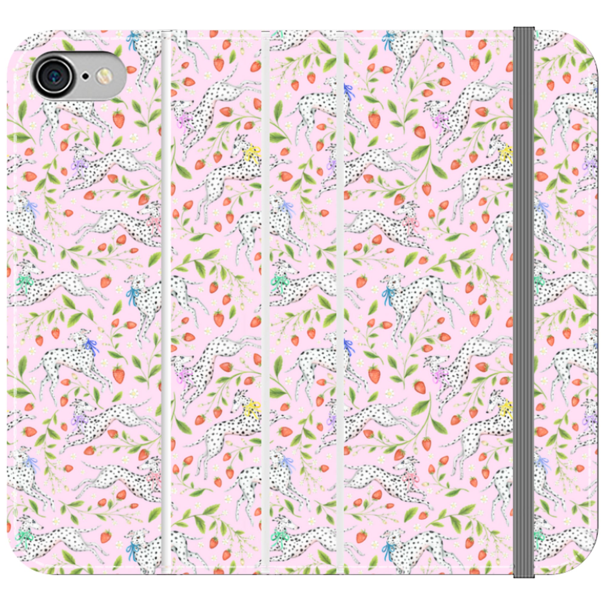 Spots and Strawbs Wallet Case By Catherine Rowe