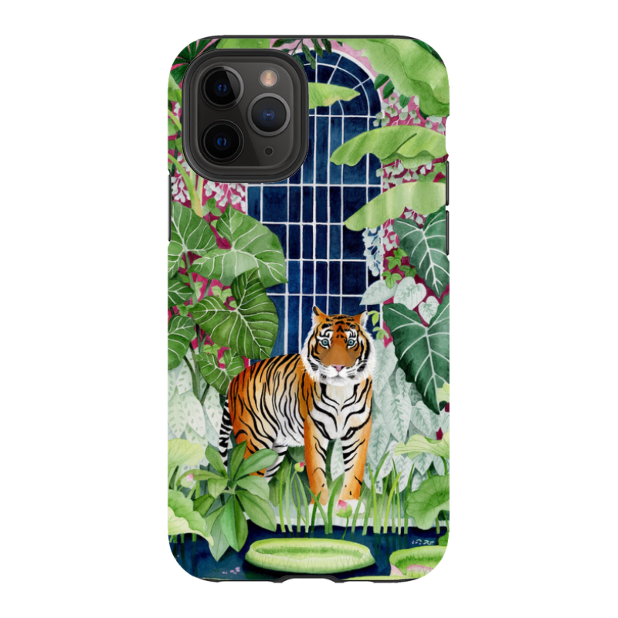 iPhone Tough Case - Green House Tiger By Bex Parkin