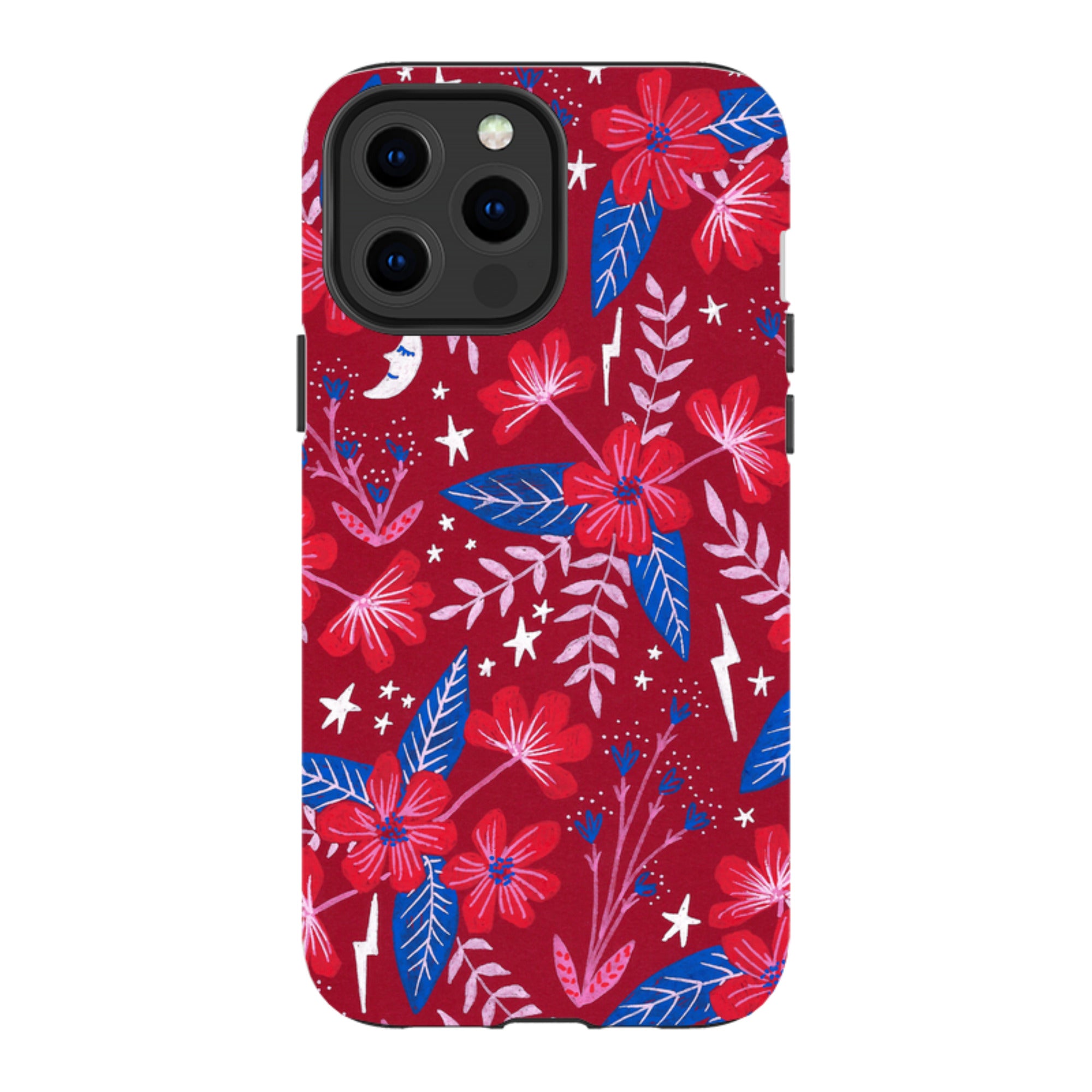 iPhone Tough Case - Red Moon Garden By Lee Foster Wilson