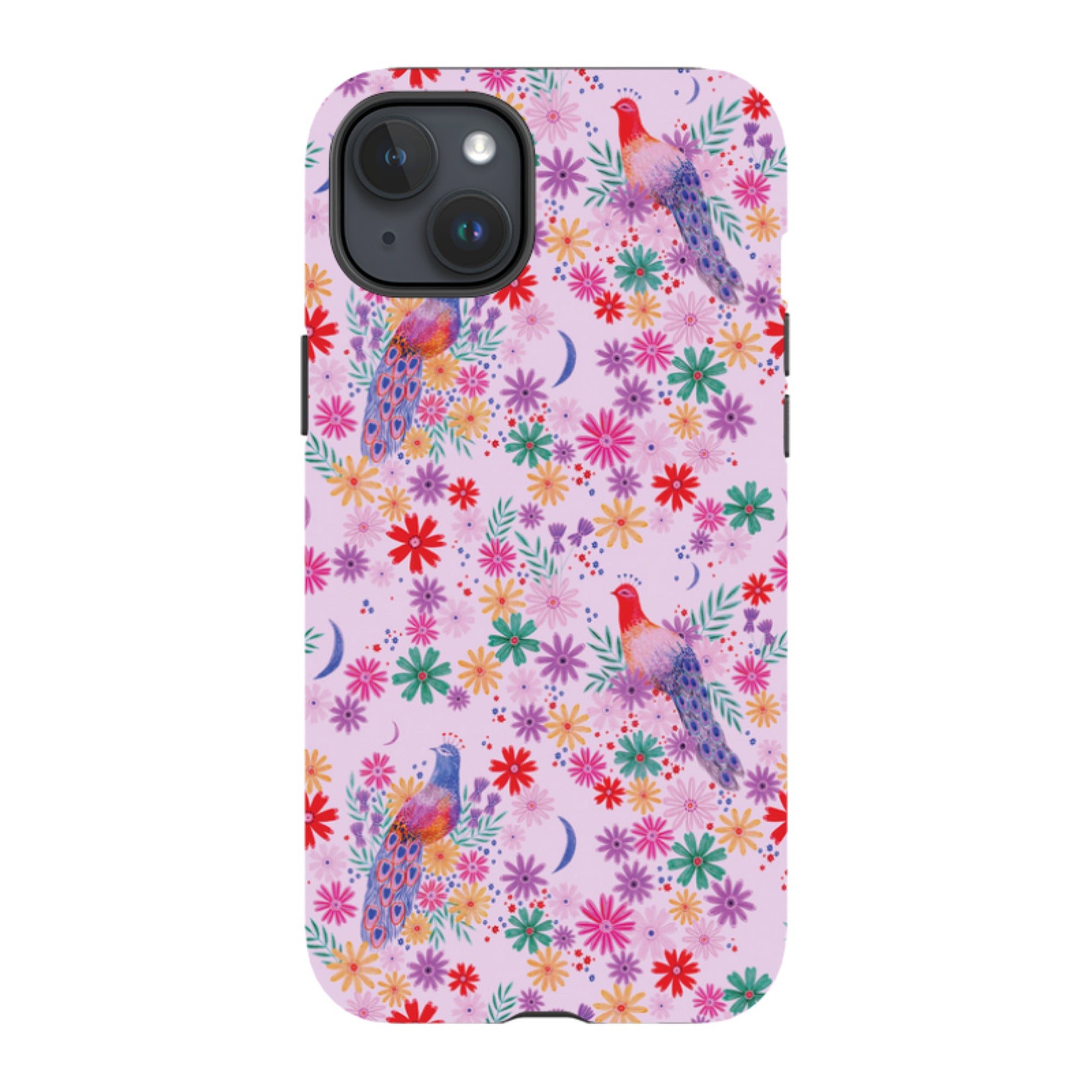 iPhone Tough Case - Peacock Pattern Lilac By Lee Foster Wilson