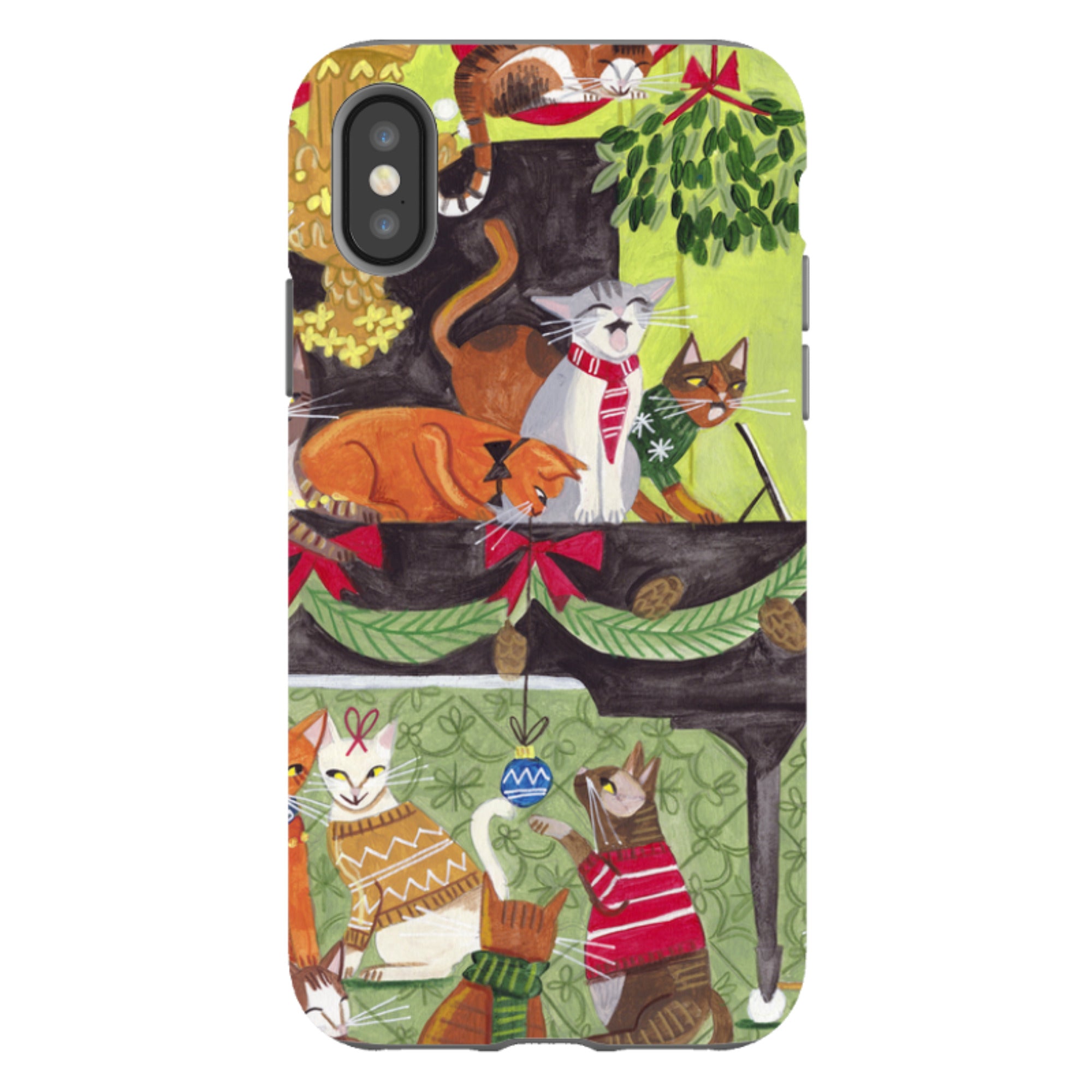 iPhone Tough Case - Christmas Cats II By Caroline Bonne Muller