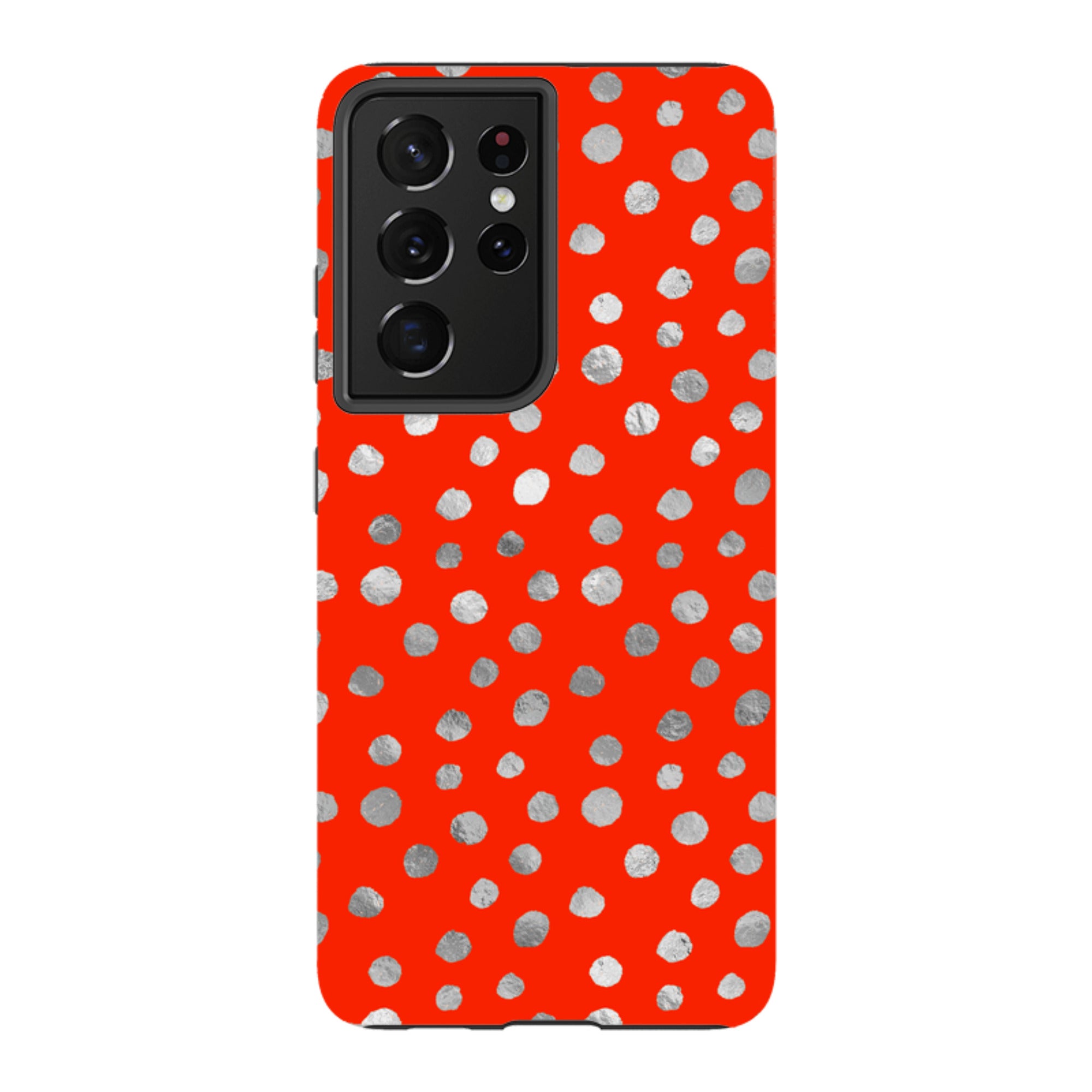Samsung Tough Case - Red and Silver Dots