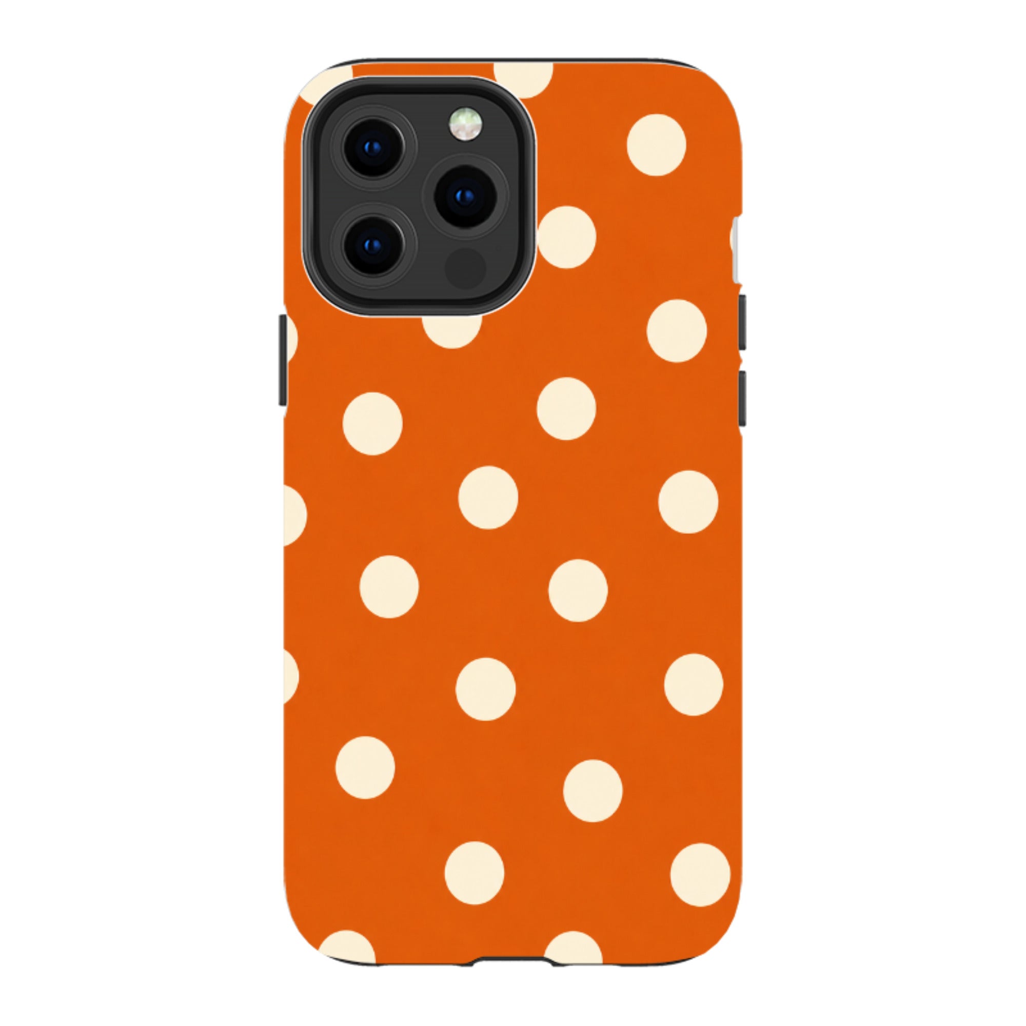 iPhone Tough Case - Orange & Cream Polka Dot