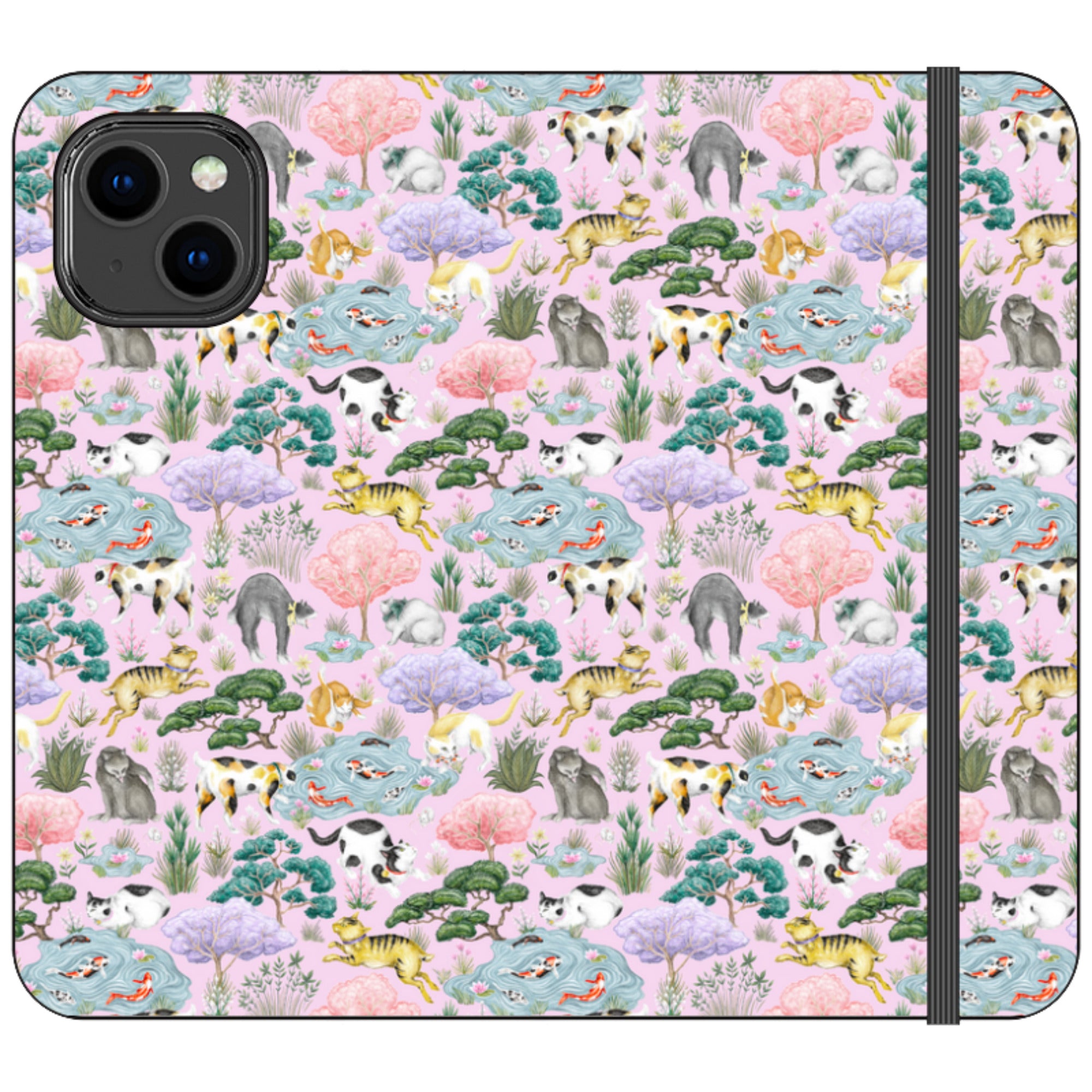 Cat Garden Wallet Case By Catherine Rowe