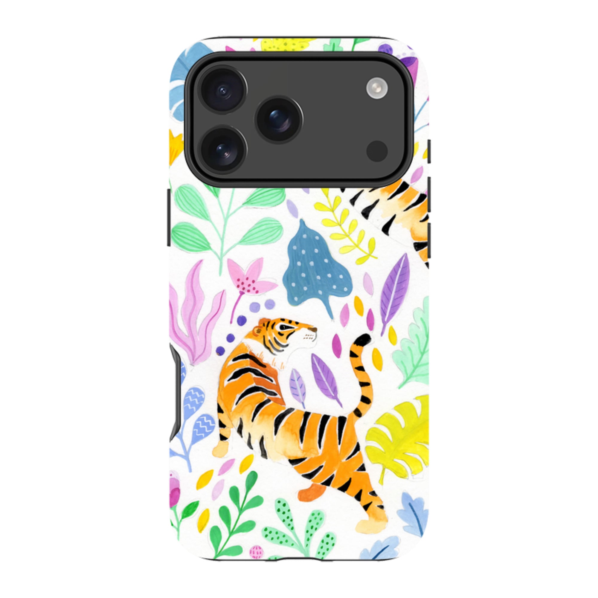 iPhone Tough Case - Tigers And Flowers By Bex Parkin