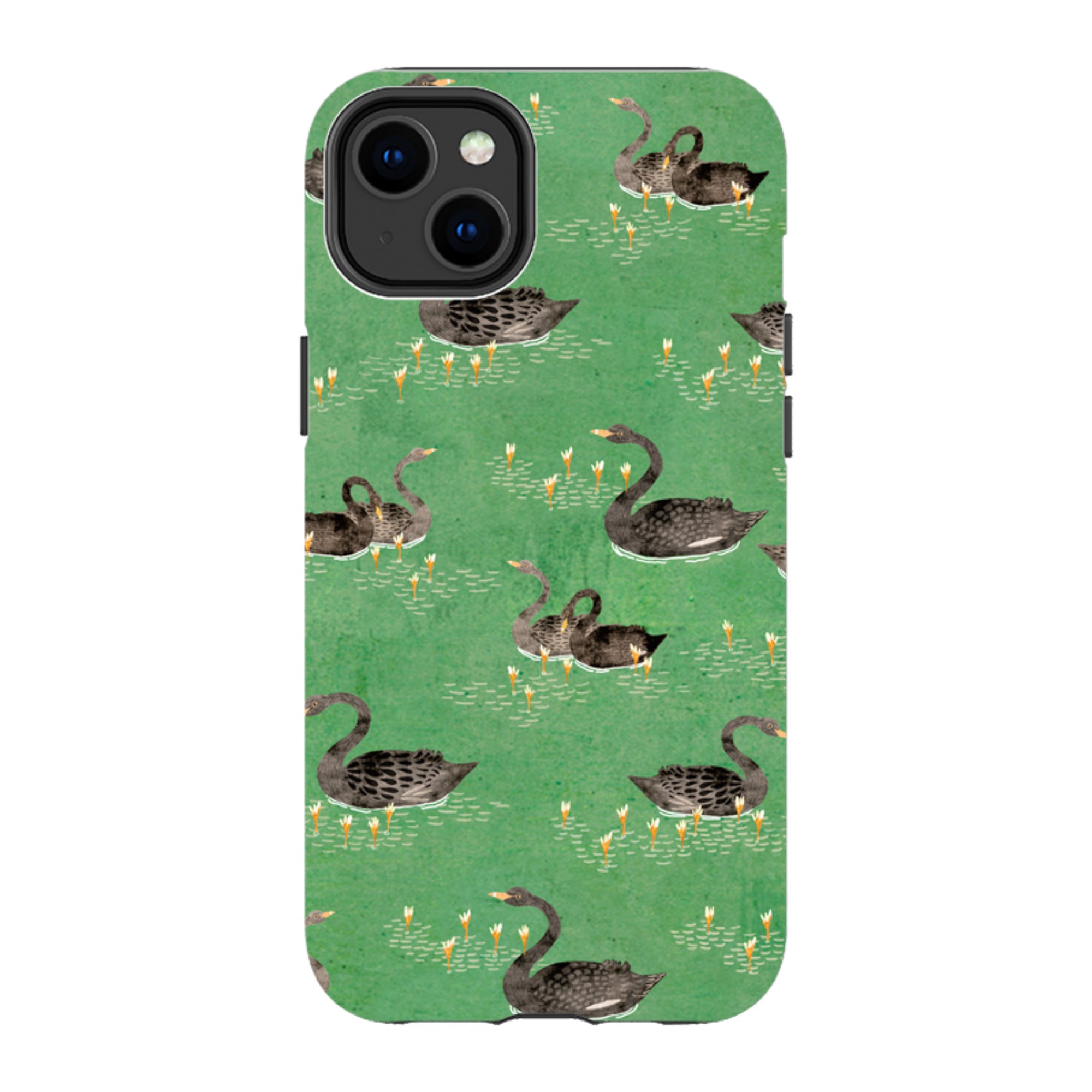 iPhone MagSafe Tough Case - Swans Green By Katherine Quinn
