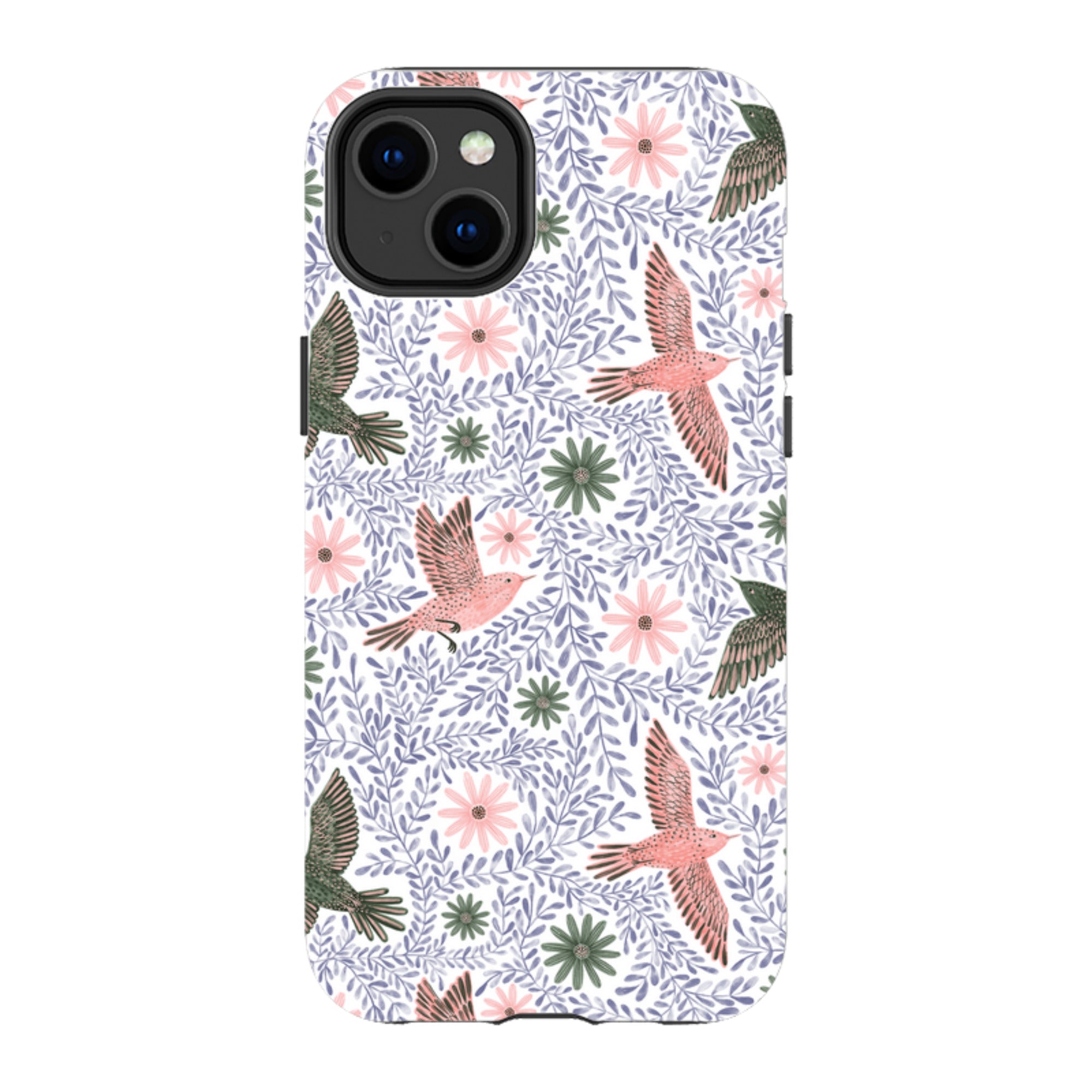 iPhone Tough Case - Bird Pattern Blue By Lee Foster Wilson