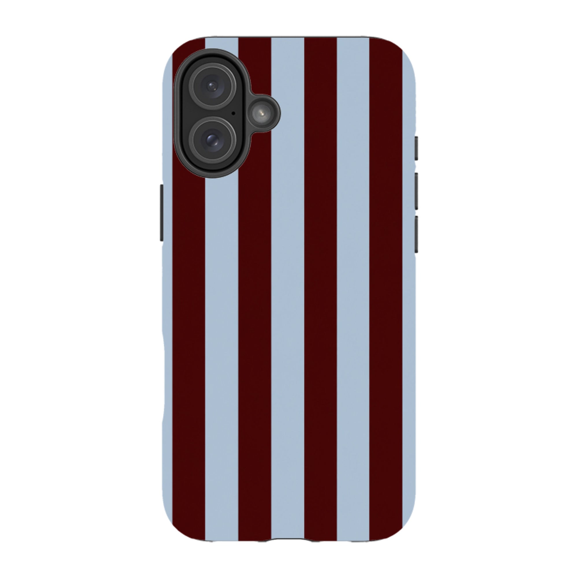 iPhone MagSafe Tough Case - Claret & Sky Blue Stripe