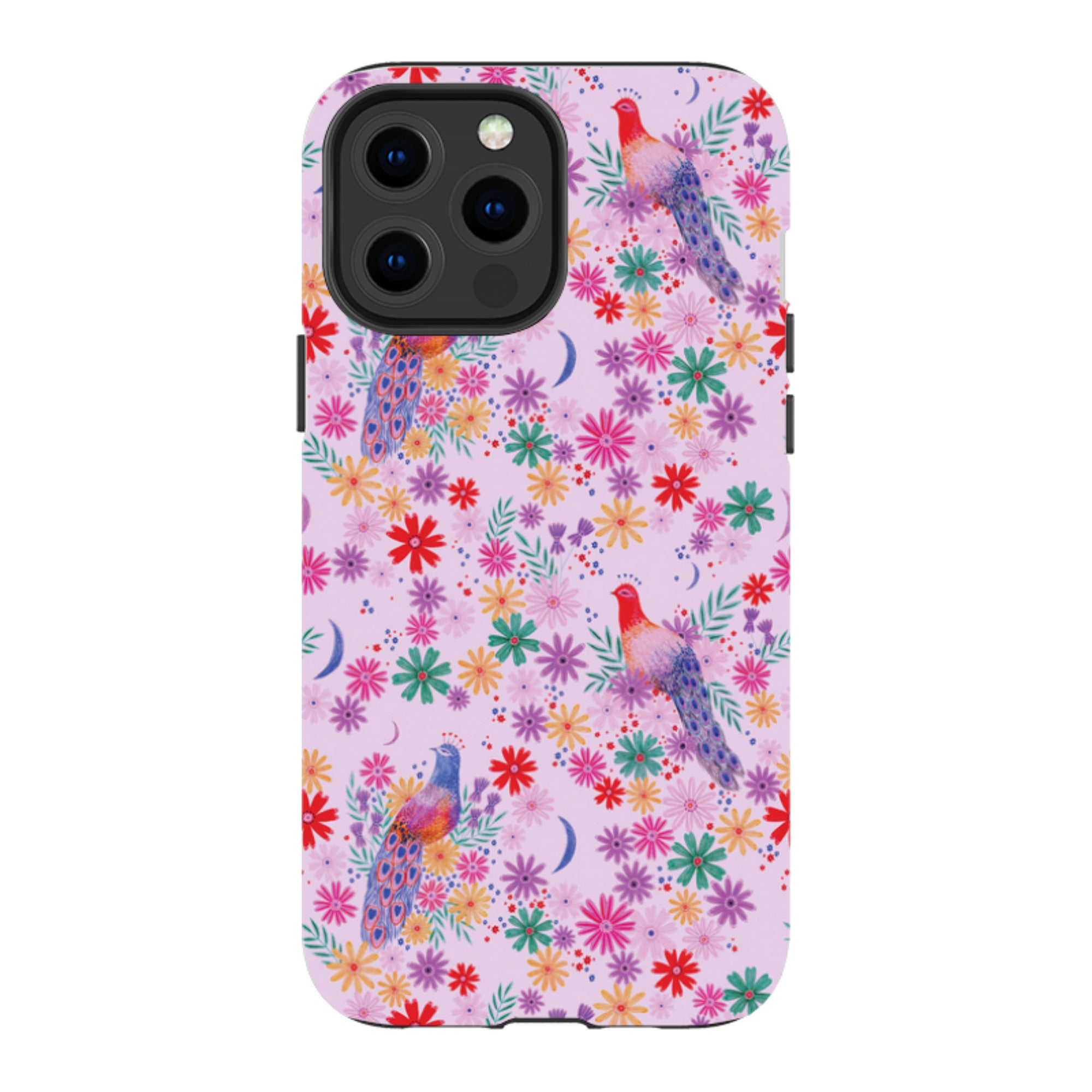 iPhone Tough Case - Peacock Pattern Lilac By Lee Foster Wilson