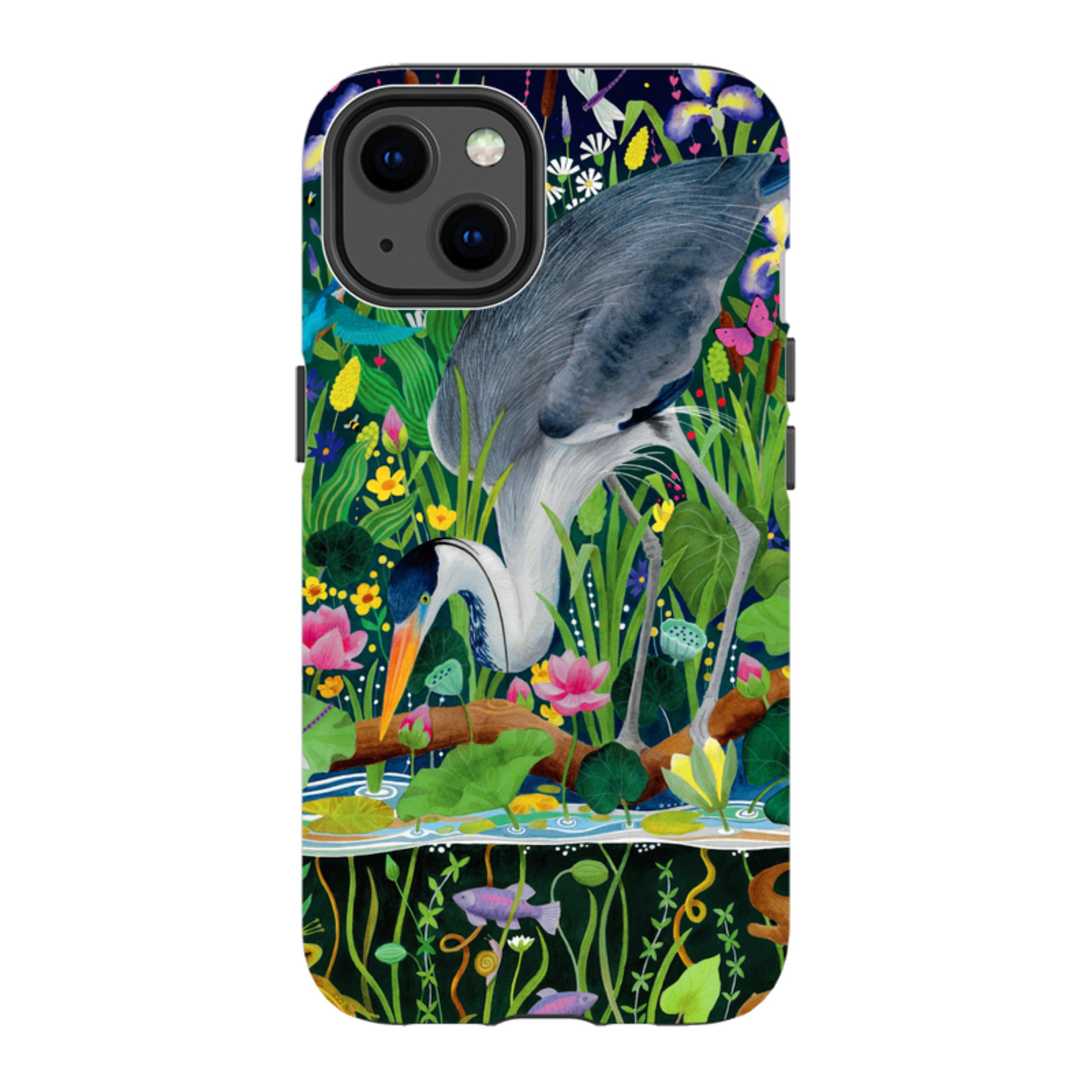 iPhone Tough Case - Heron Fishing By Bex Parkin