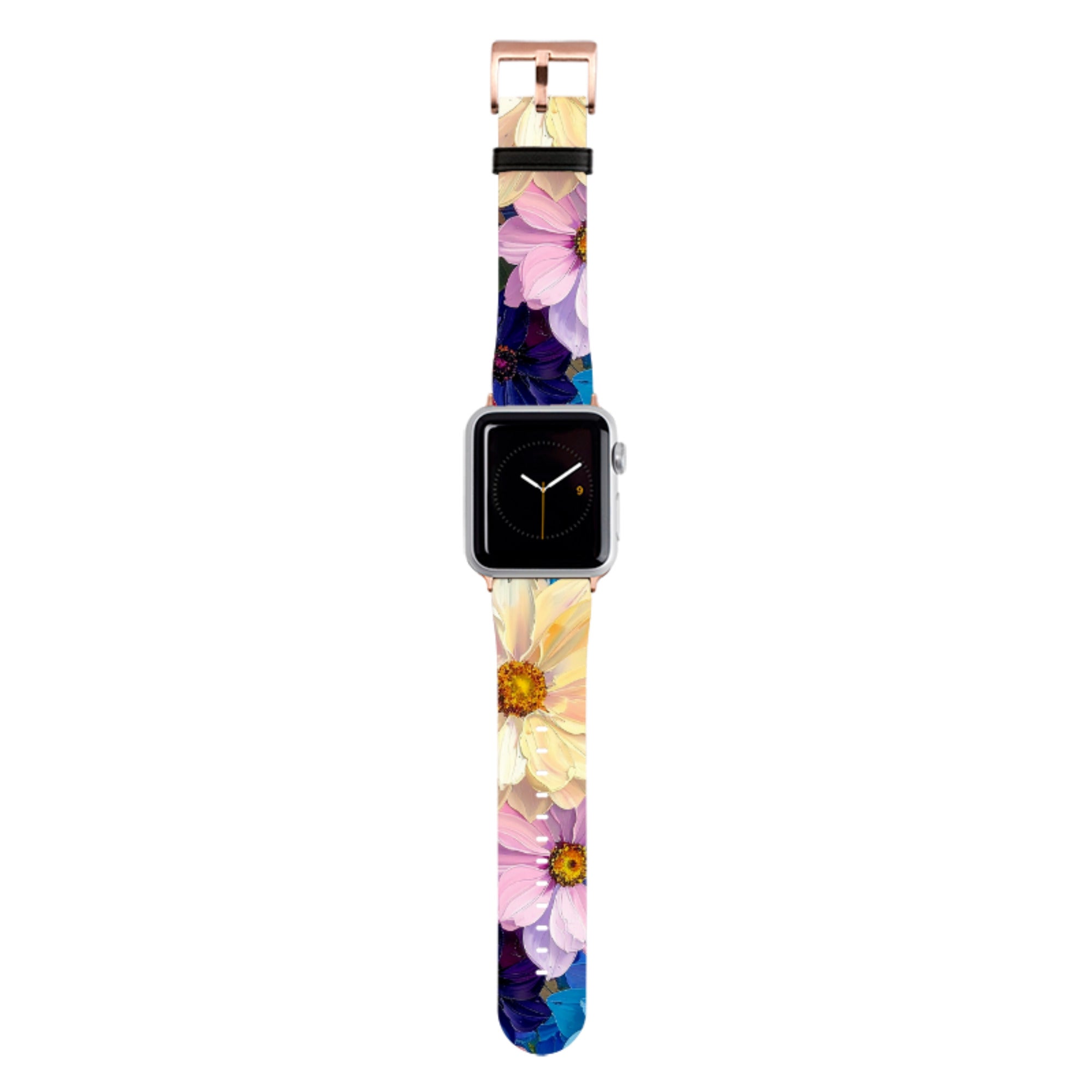 Summer Floral Blue Garden Apple Watch Strap