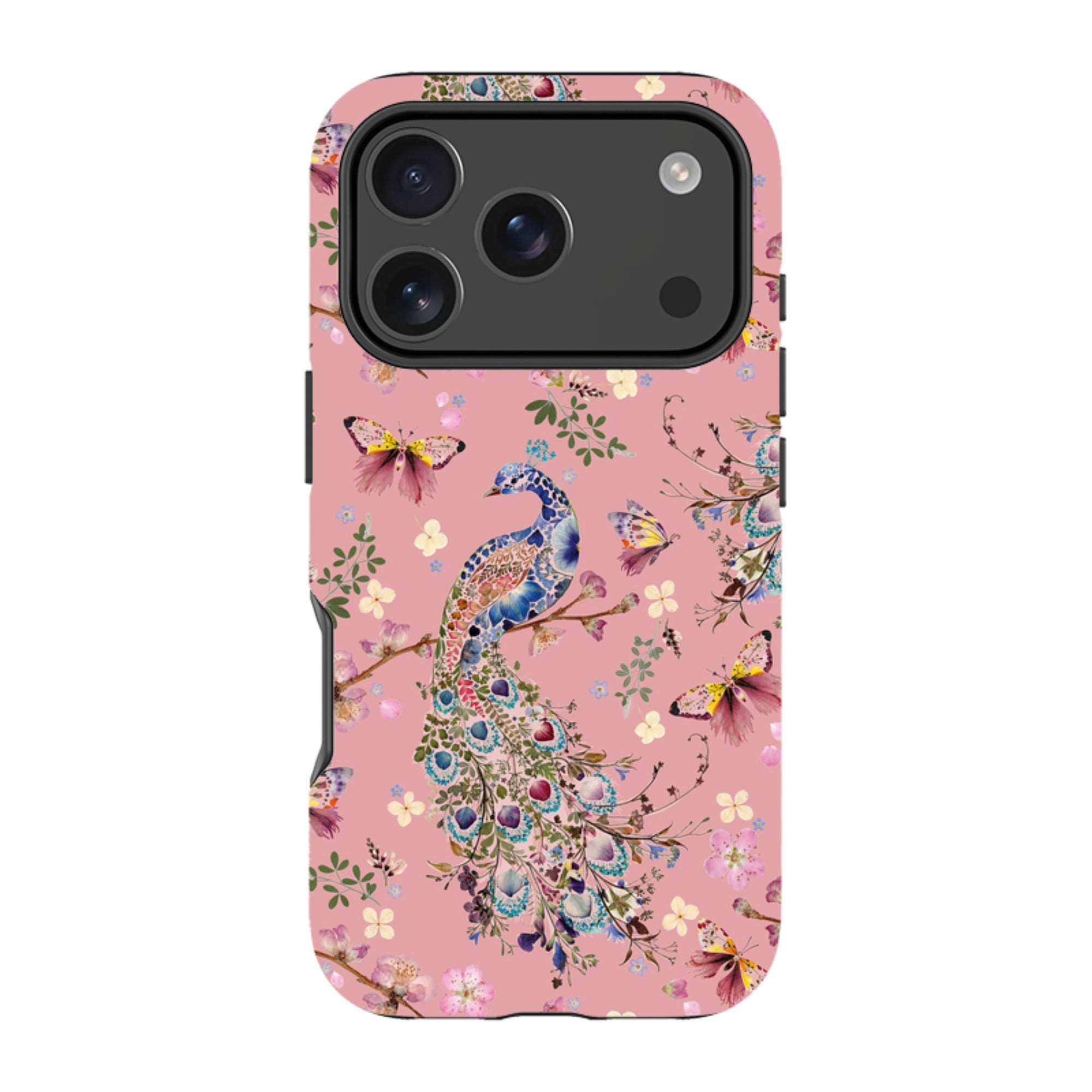 iPhone Tough Case - Peacock and Cherry Blossoms Lupine By Helen Ahpornsiri