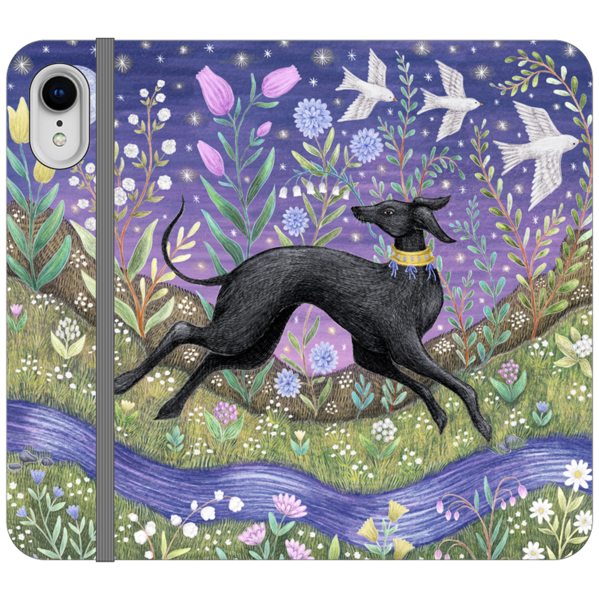 Meadow Hound Wallet Case By Catherine Rowe