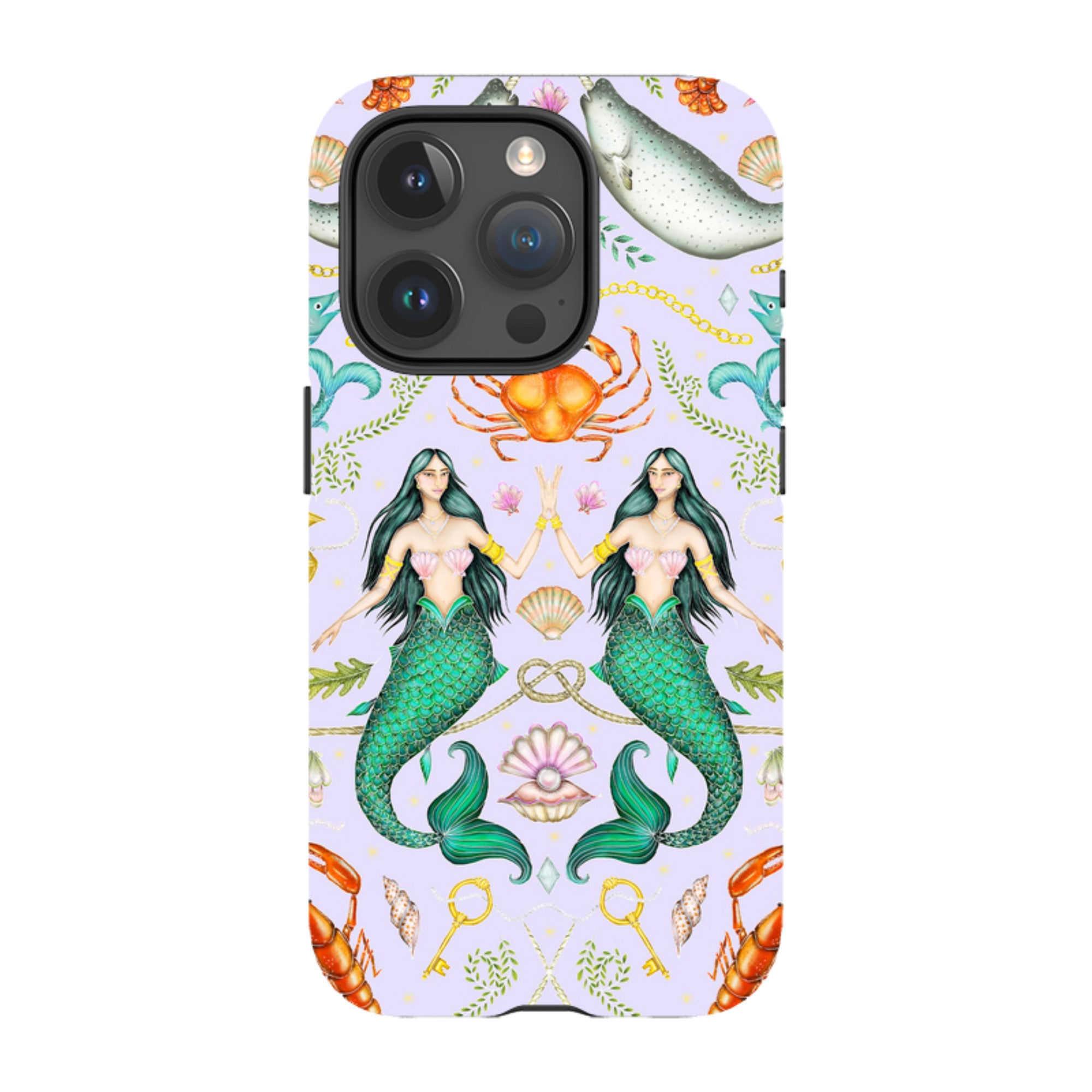 iPhone MagSafe Tough Case - Tritons Treasure Lilac By Catherine Rowe
