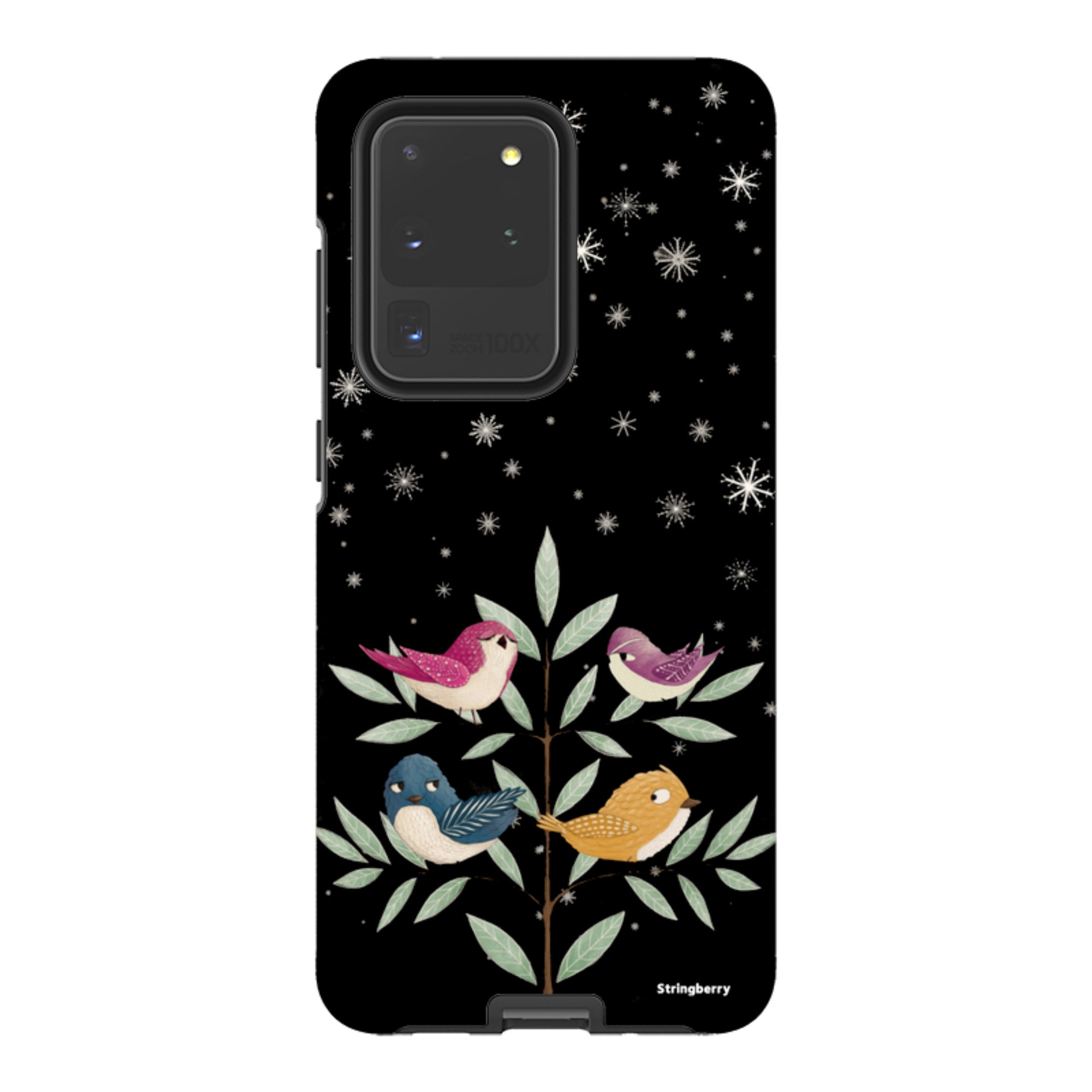 Samsung Tough Case - Garden Birds Black By Maja Lindberg