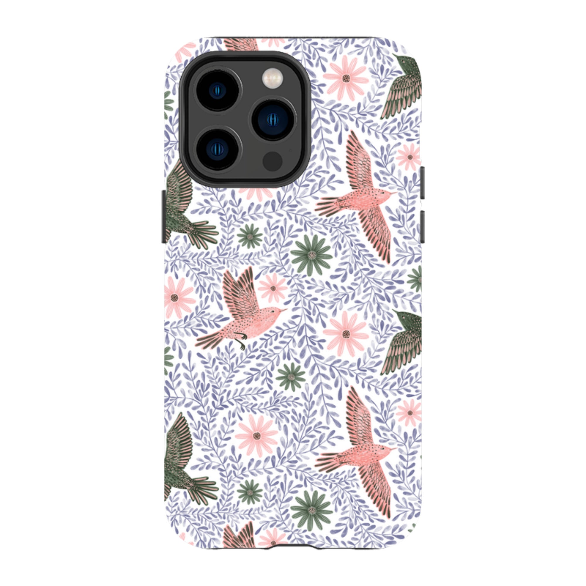 iPhone Tough Case - Bird Pattern Blue By Lee Foster Wilson