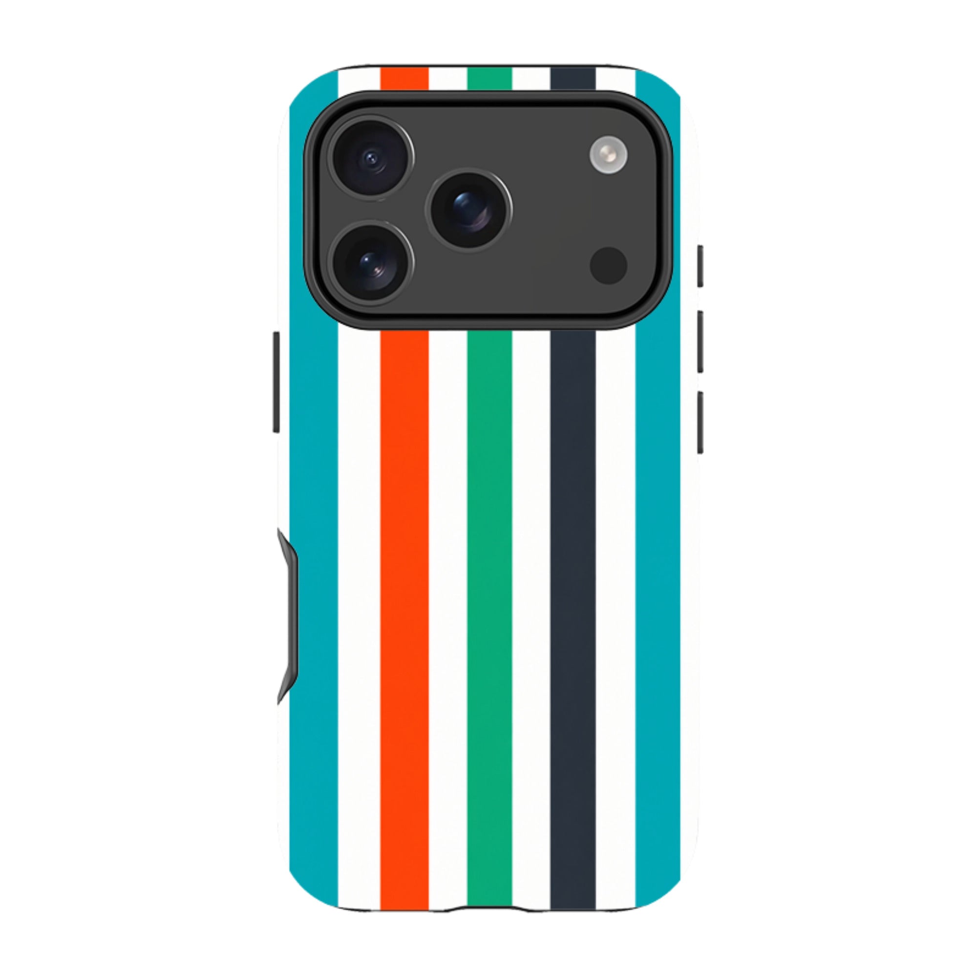 iPhone Tough Case - Orange & Teal Stripe