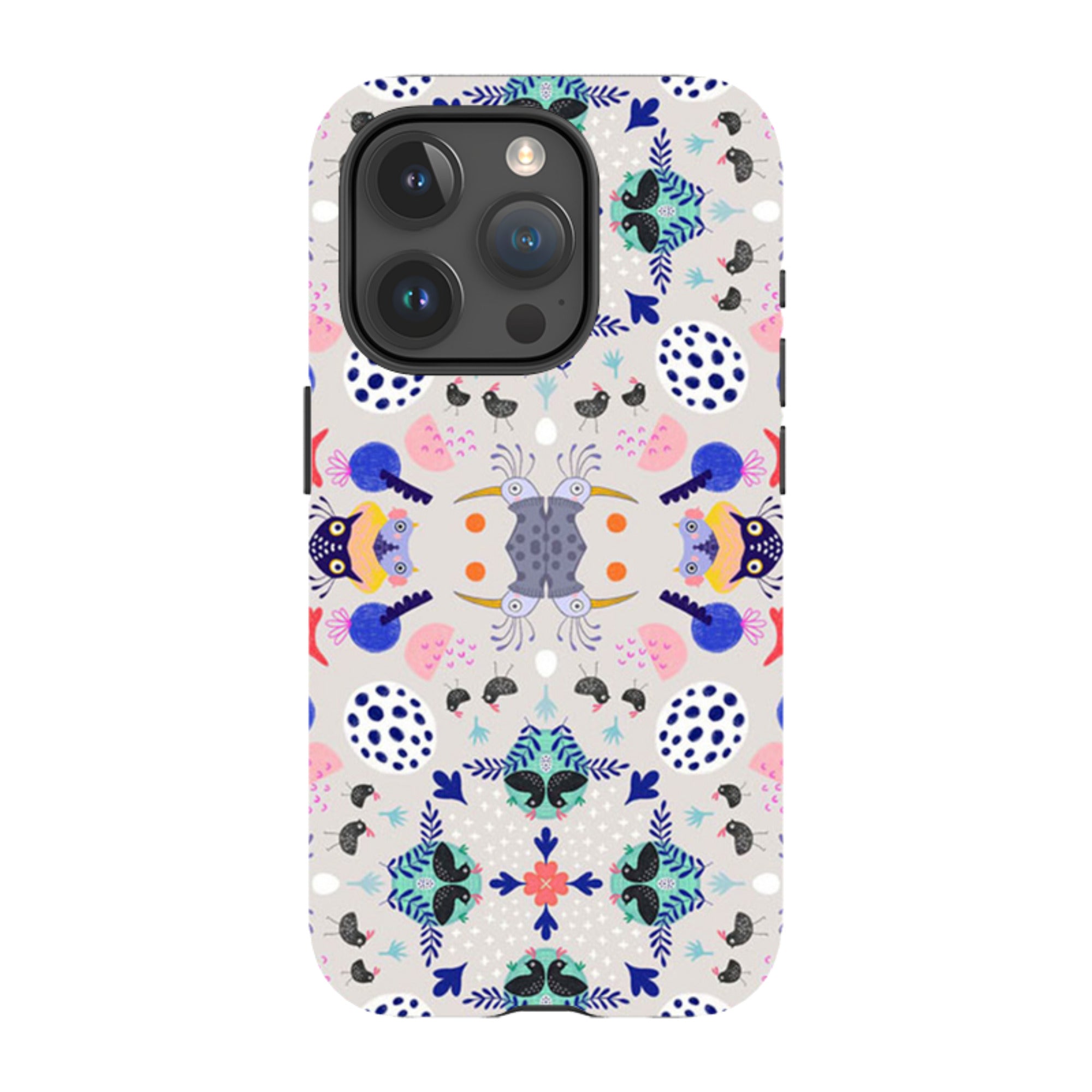 iPhone Tough Case - Crazy Bird Pattern By Mia Underwood