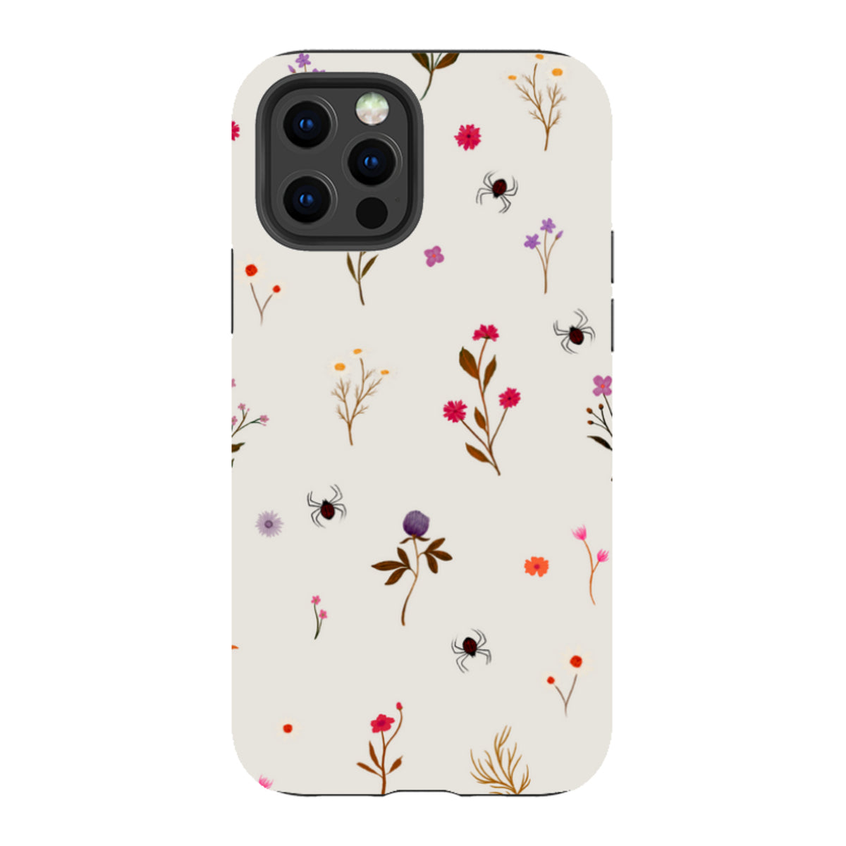 iPhone Tough Case - Florals and Spiders - Stone By Katherine Quinn