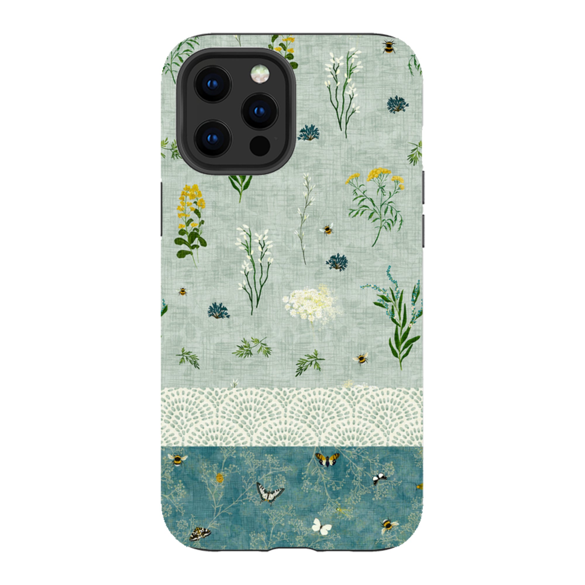 iPhone Tough Case - Song Bird Florals and Bees 2 By Katherine Quinn