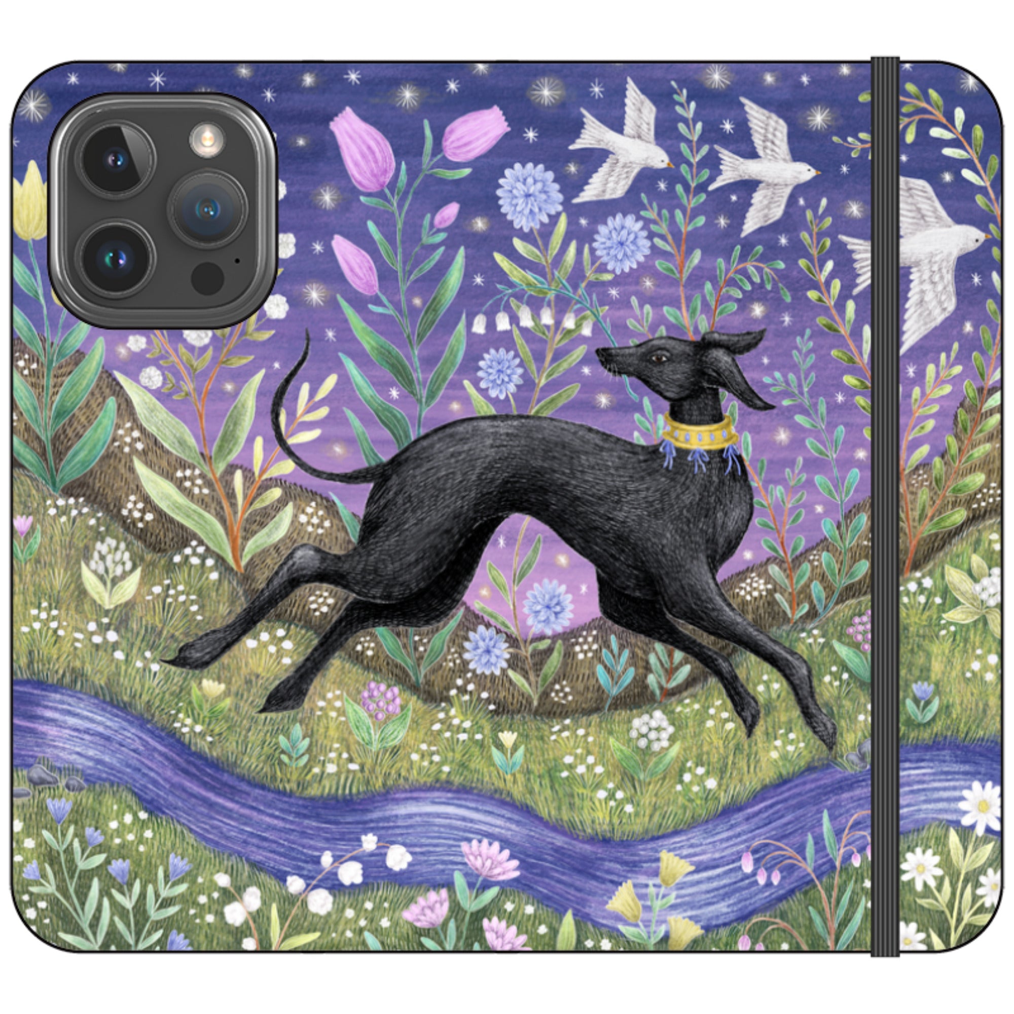 Meadow Hound Wallet Case By Catherine Rowe