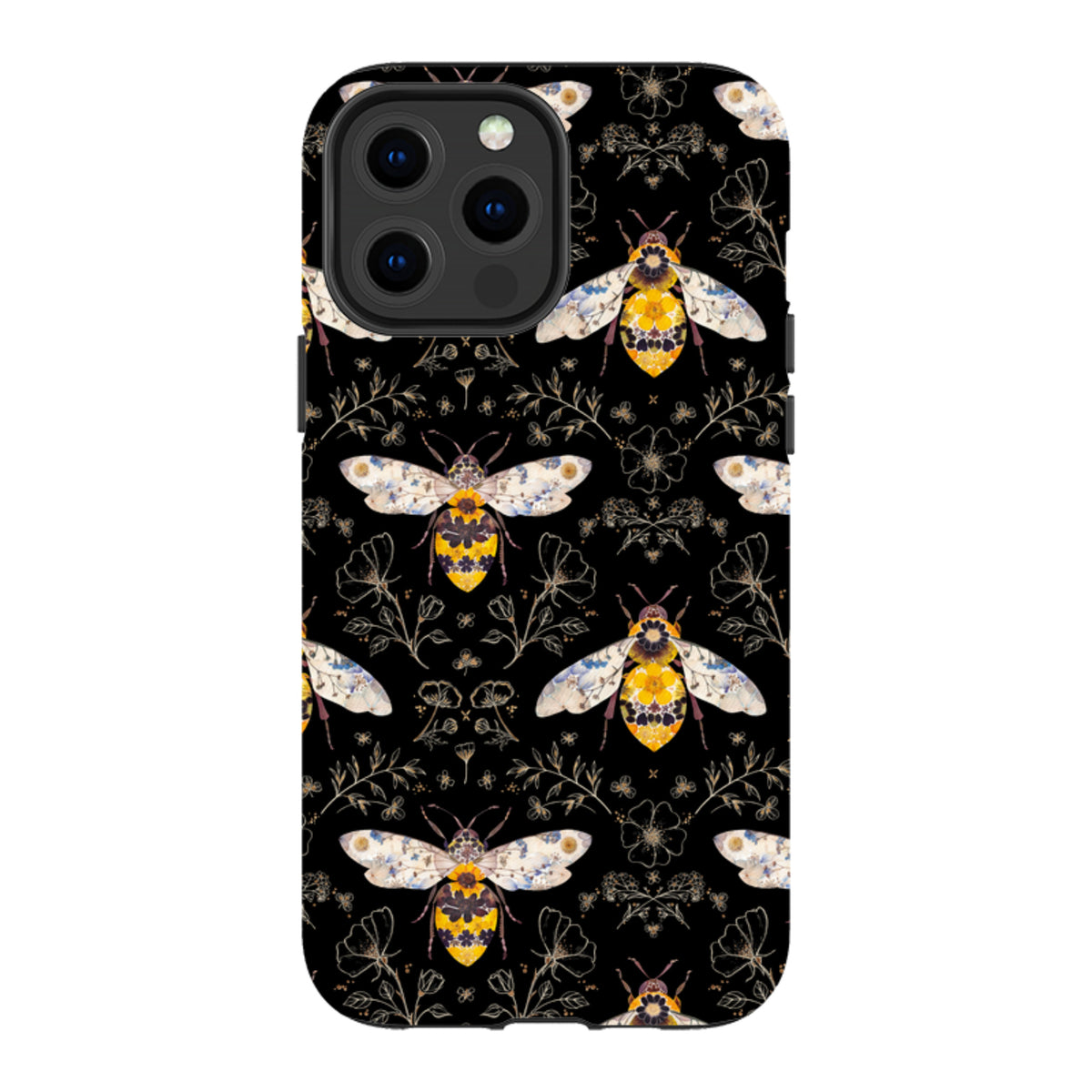 iPhone MagSafe Tough Case - Midnight Bumble Bee Multi By Helen Ahpornsiri