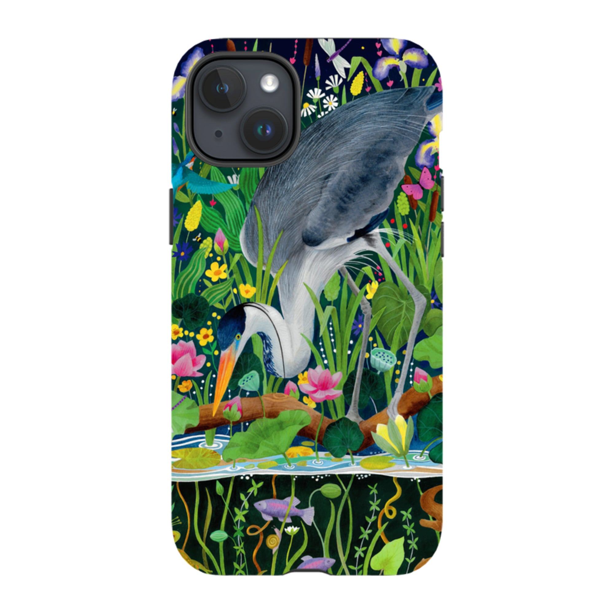 iPhone Tough Case - Heron Fishing By Bex Parkin