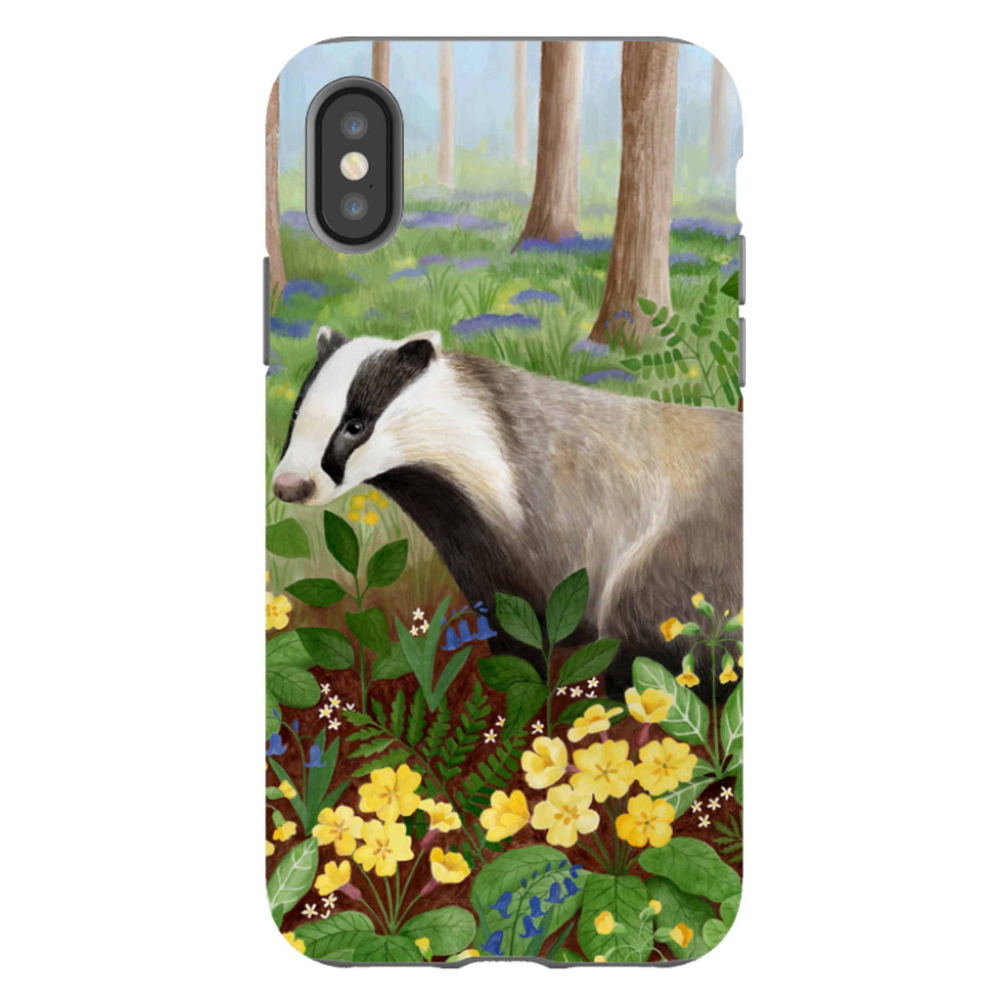 iPhone Tough Case - Bluebell Badger By Bex Parkin