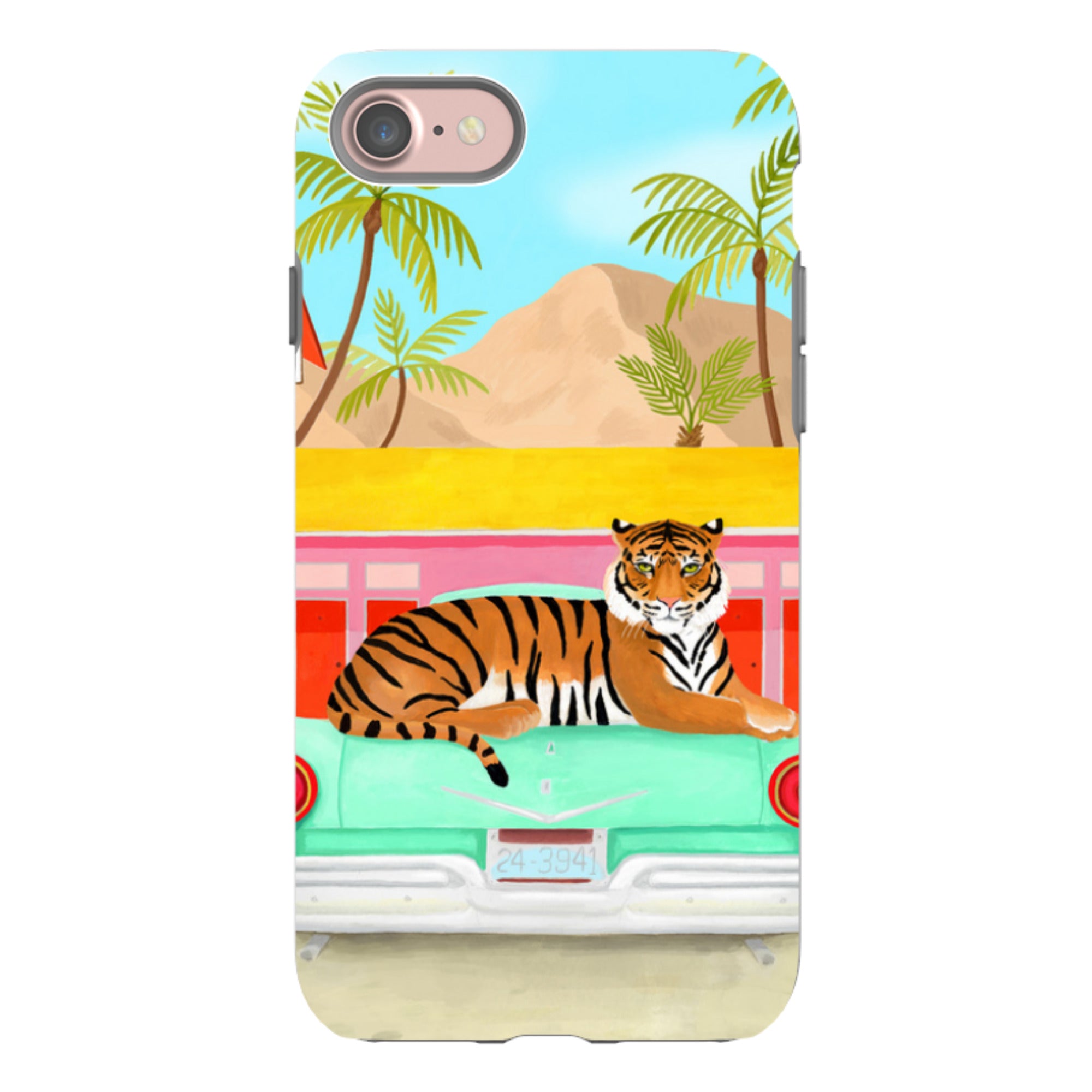 iPhone Tough Case - Palm Motel Tiger By Bex Parkin
