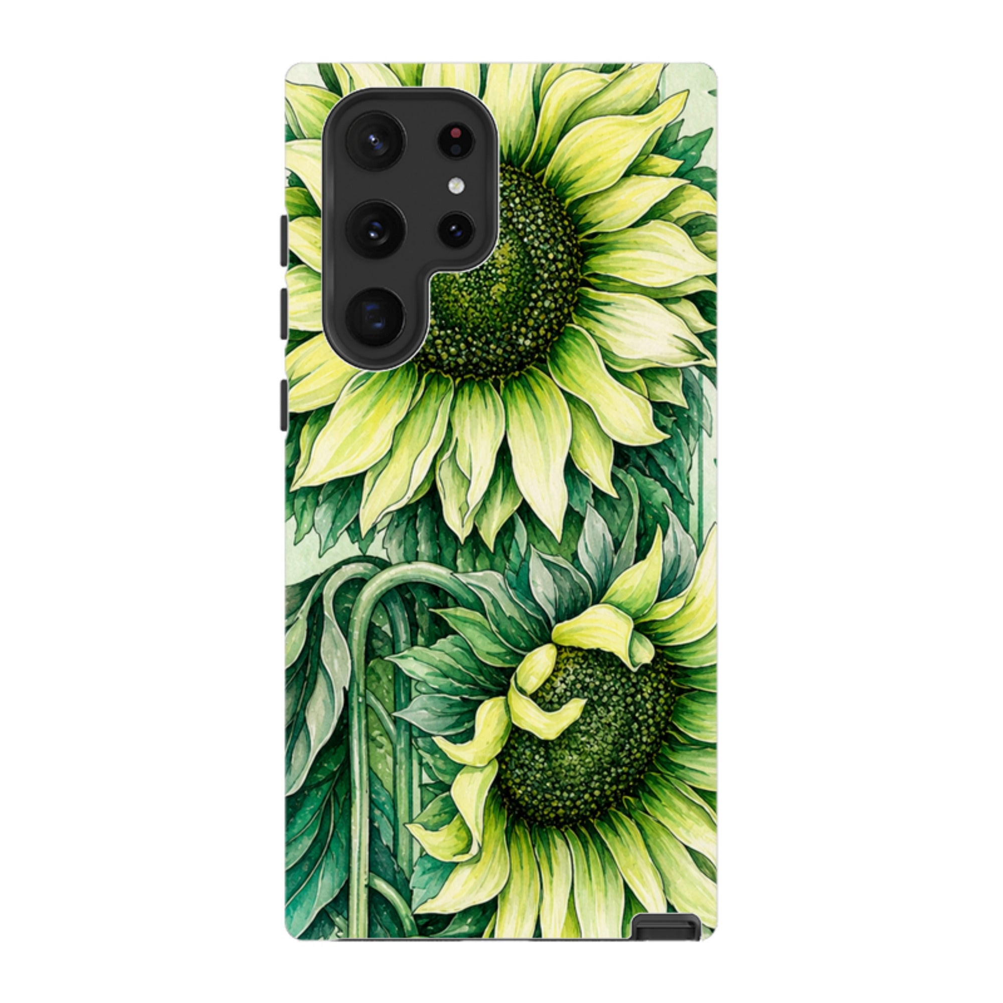 Samsung Tough Case - Sage Green Sunflower