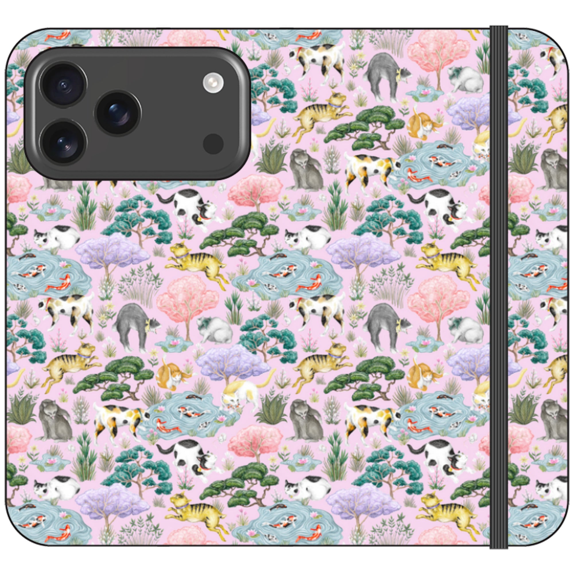 Cat Garden Wallet Case By Catherine Rowe