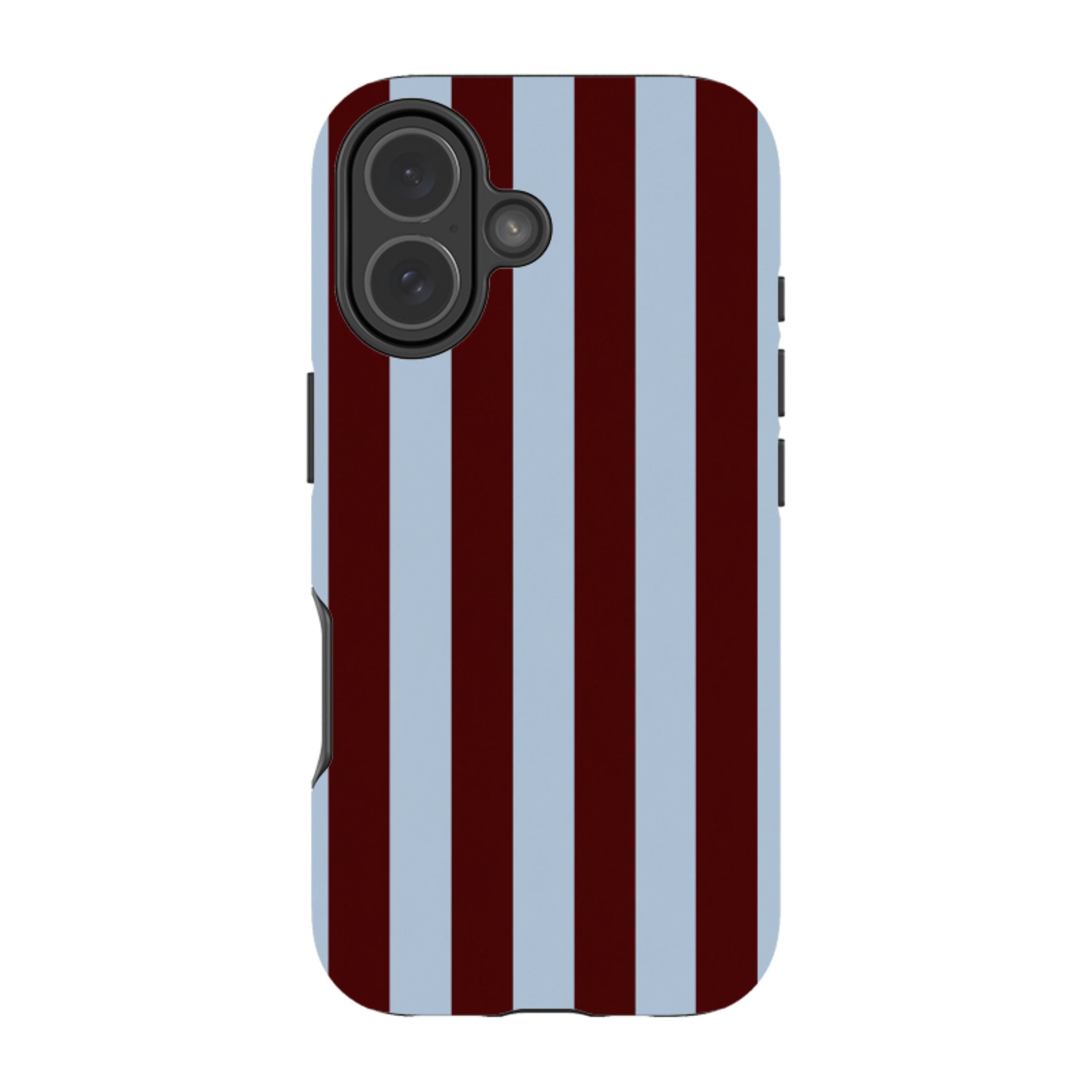 iPhone Tough Case - Claret & Sky Blue Stripe