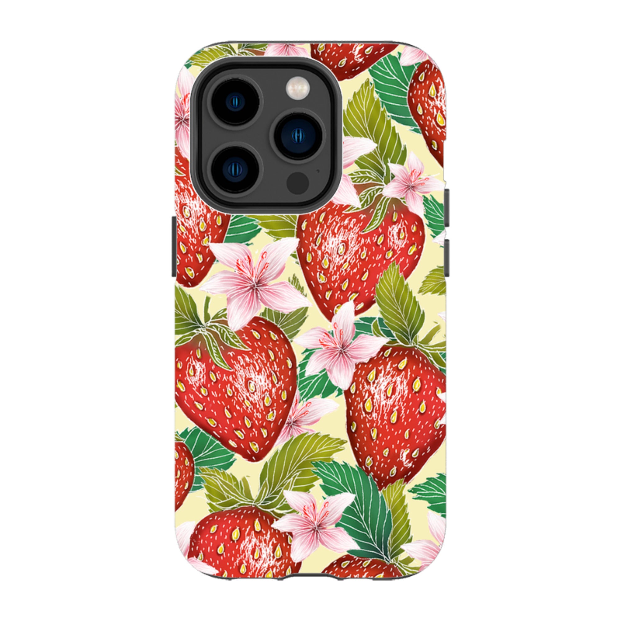 iPhone MagSafe Tough Case -  Yellow Strawberries By Catherine Rowe