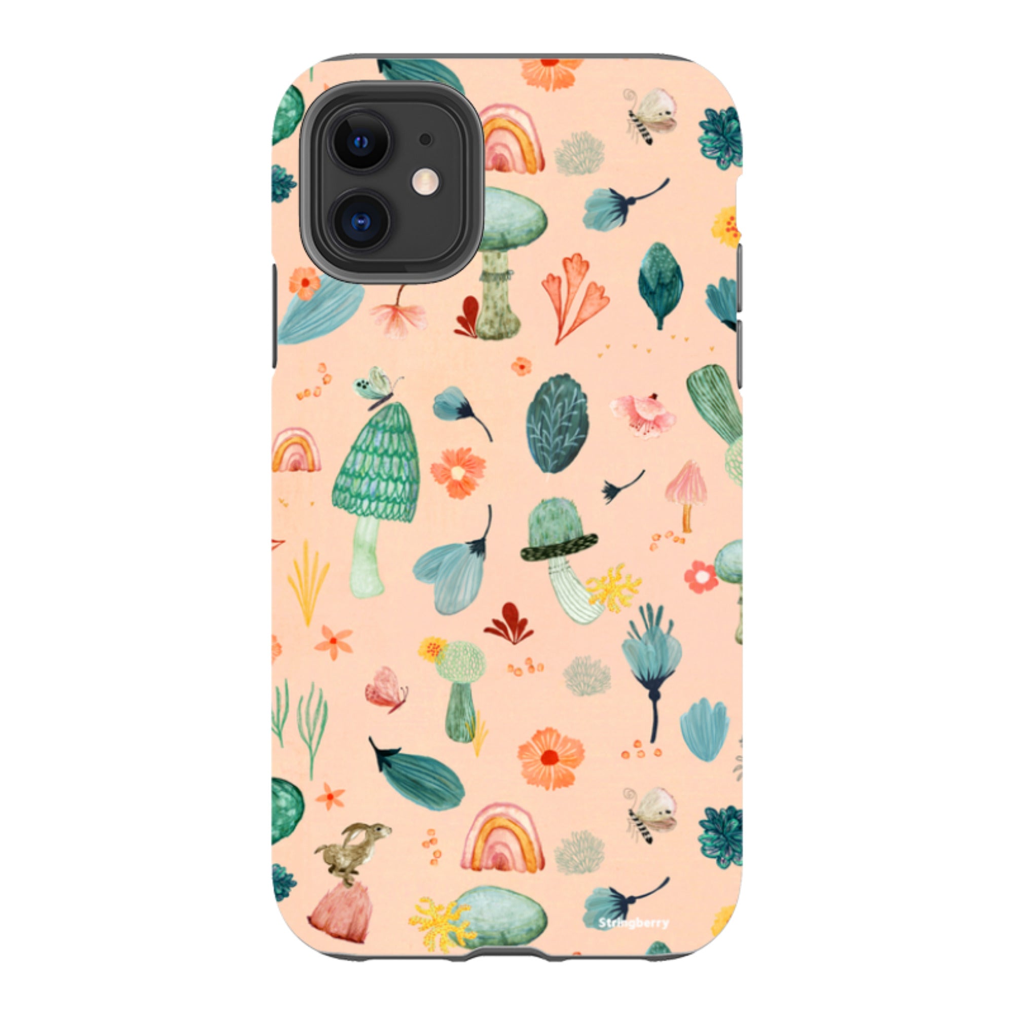 iPhone Tough Case - Mushroom World Pink By Katherine Quinn