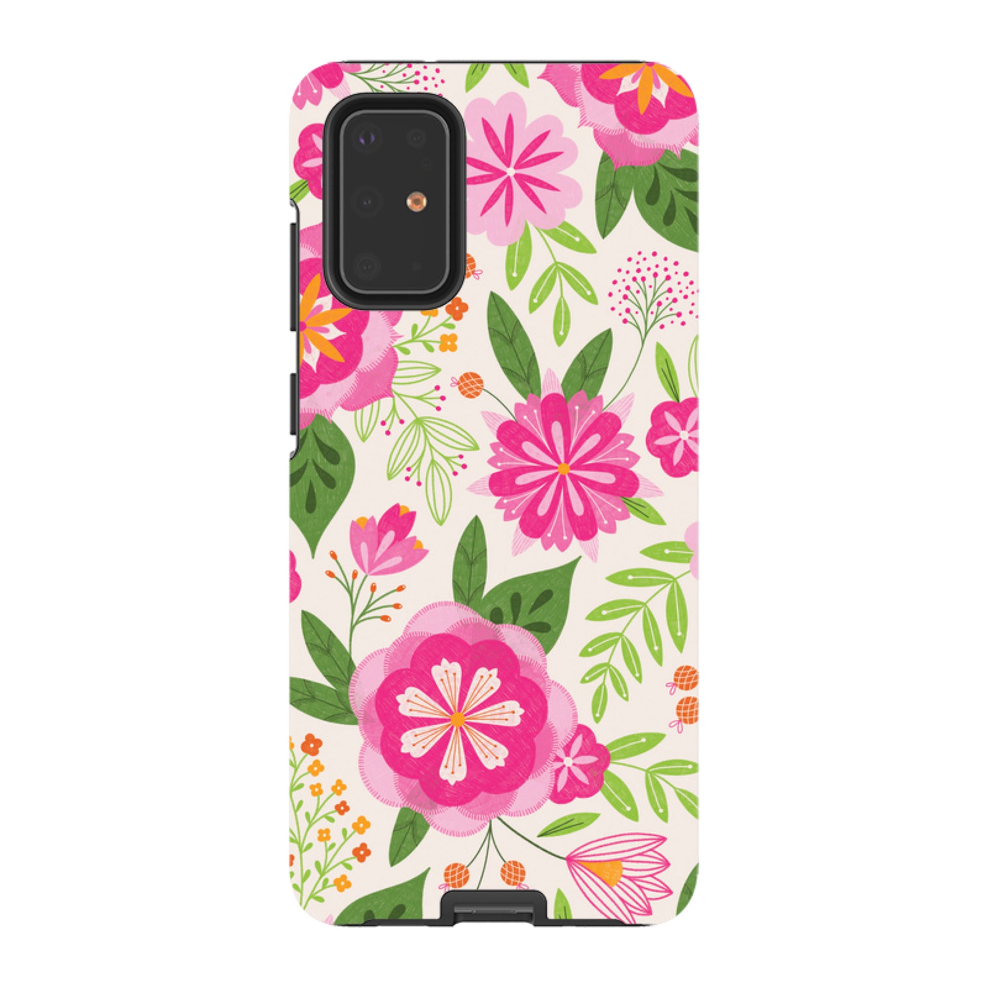 Samsung Tough Case - Big Bold Blooms Ivory By Jenny Zemanek
